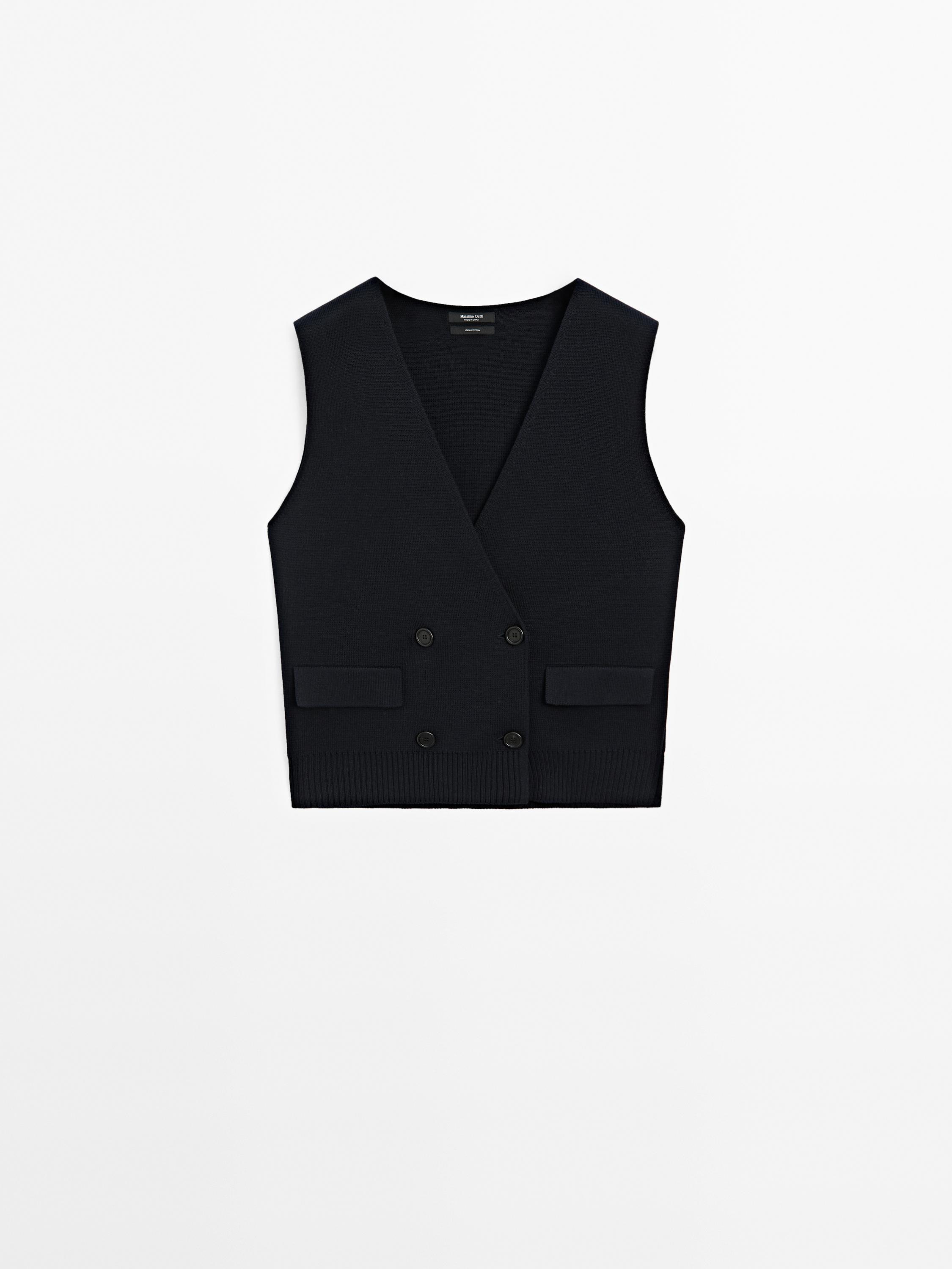 Double button Milano knit vest
