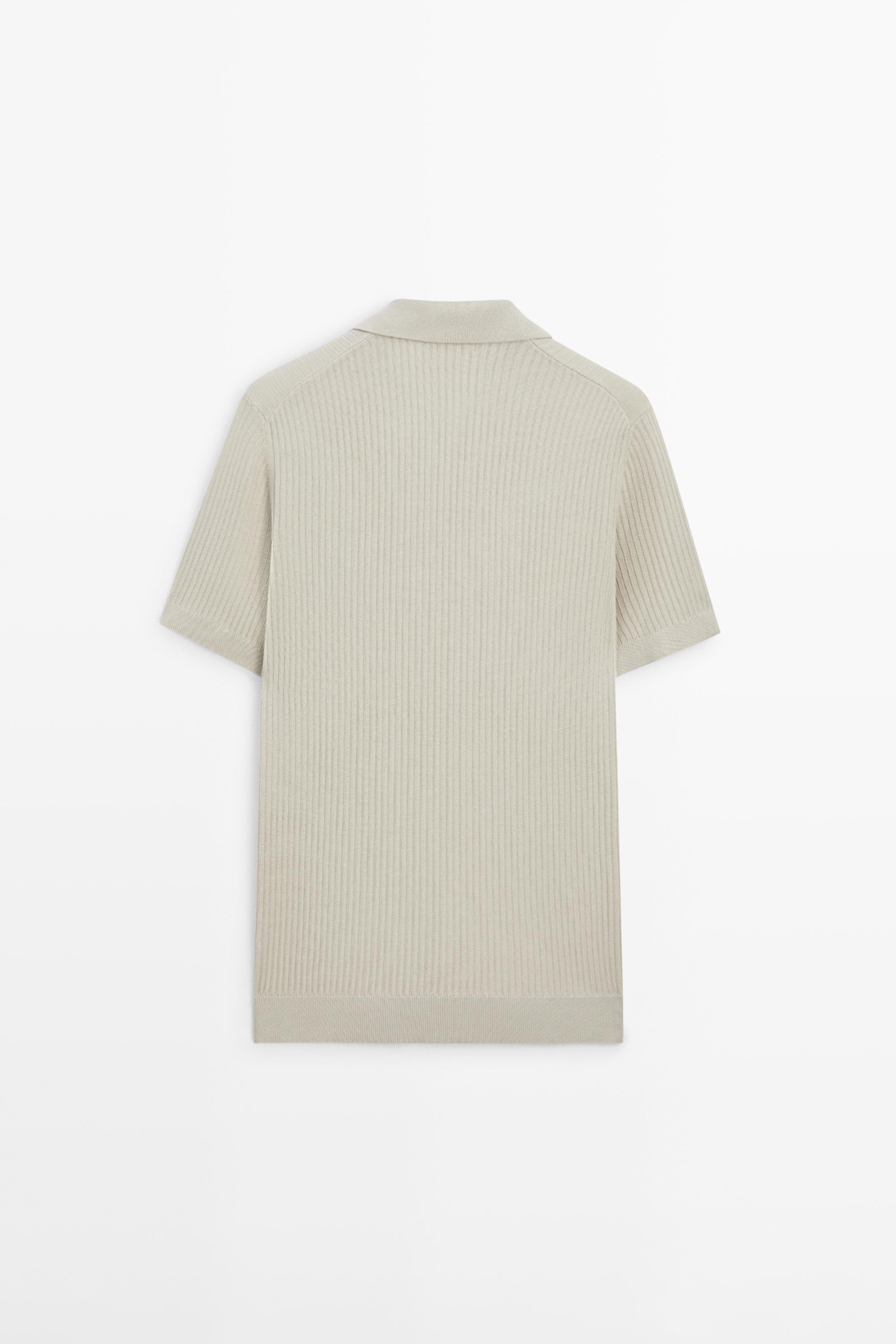 Regular fit cotton knit polo shirt — Green