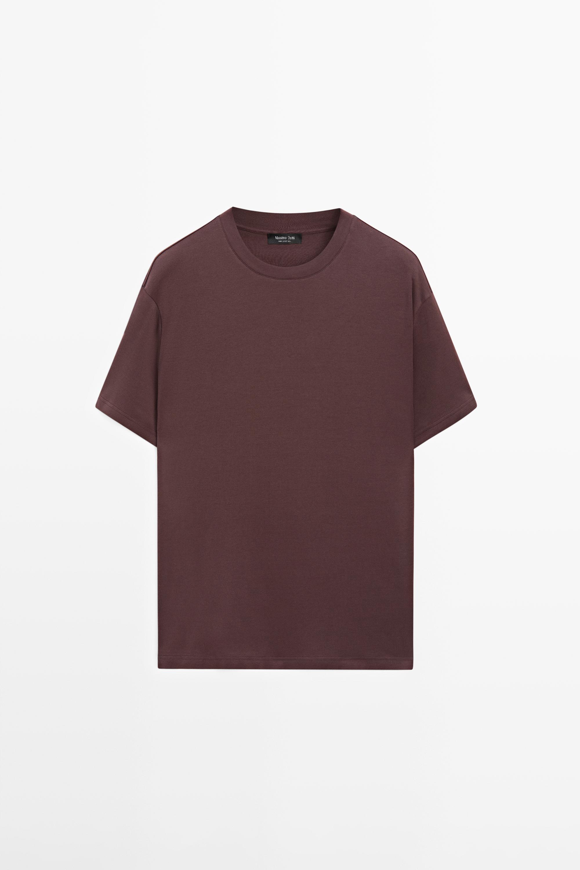 100% cotton short-sleeve T-shirt — MAROON
