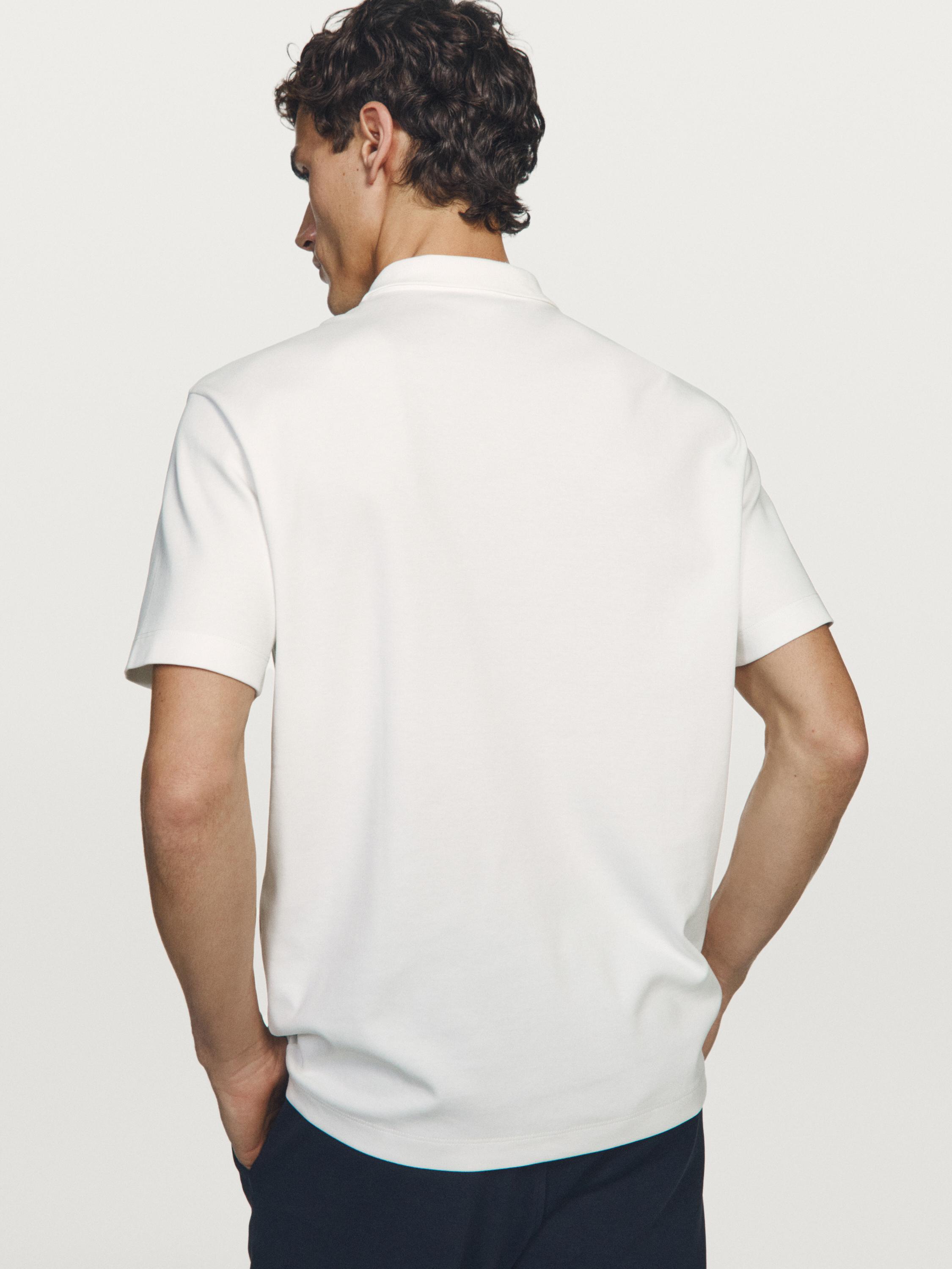 Short sleeve cotton polo shirt — Light Beige