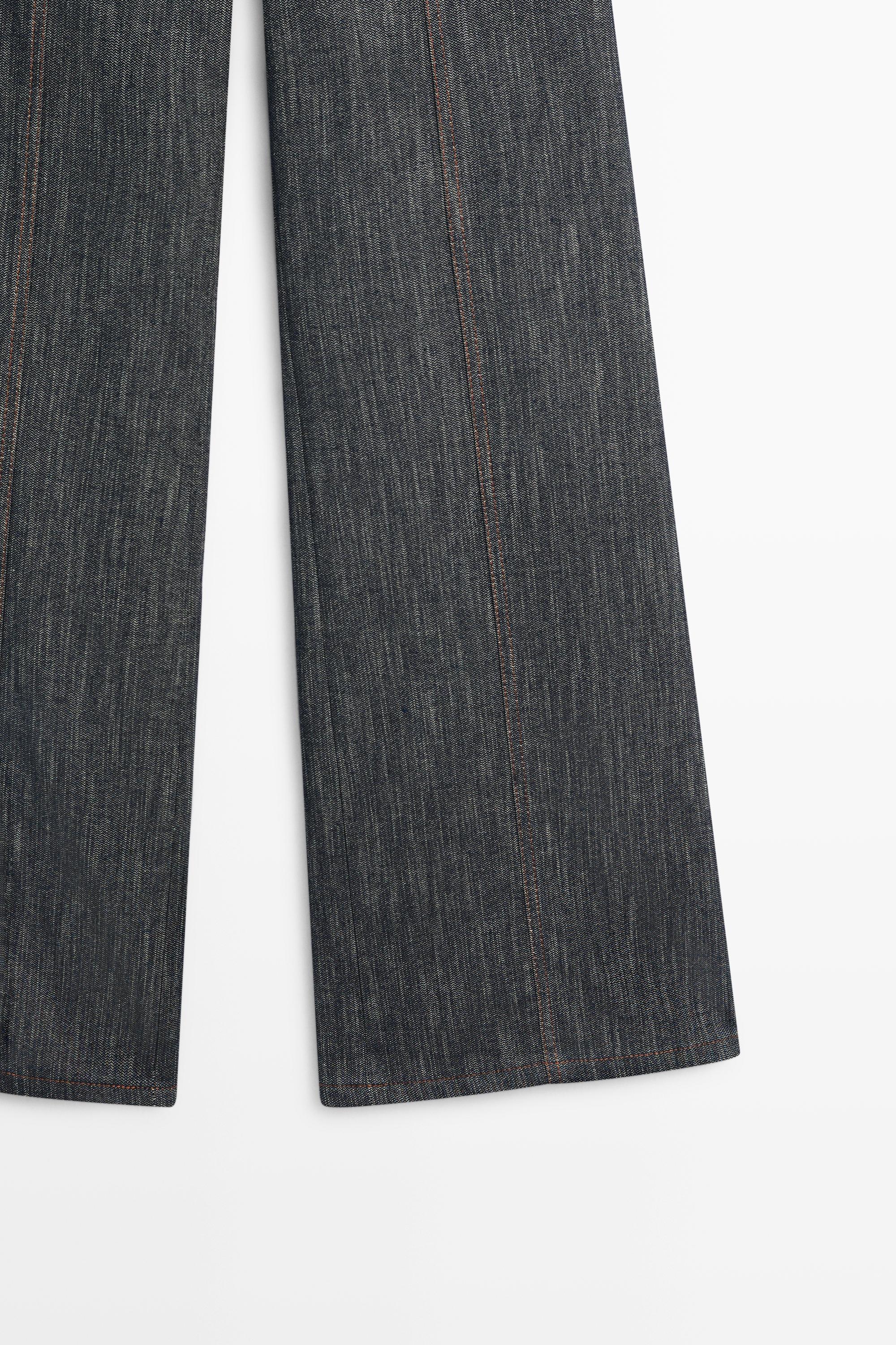 Wide-leg denim effect pants — INDIGO