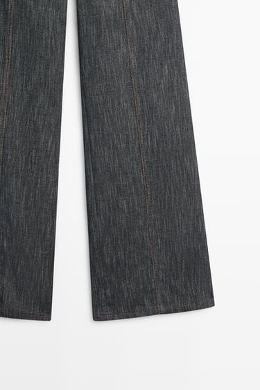 Wide-leg denim effect pants — INDIGO 7