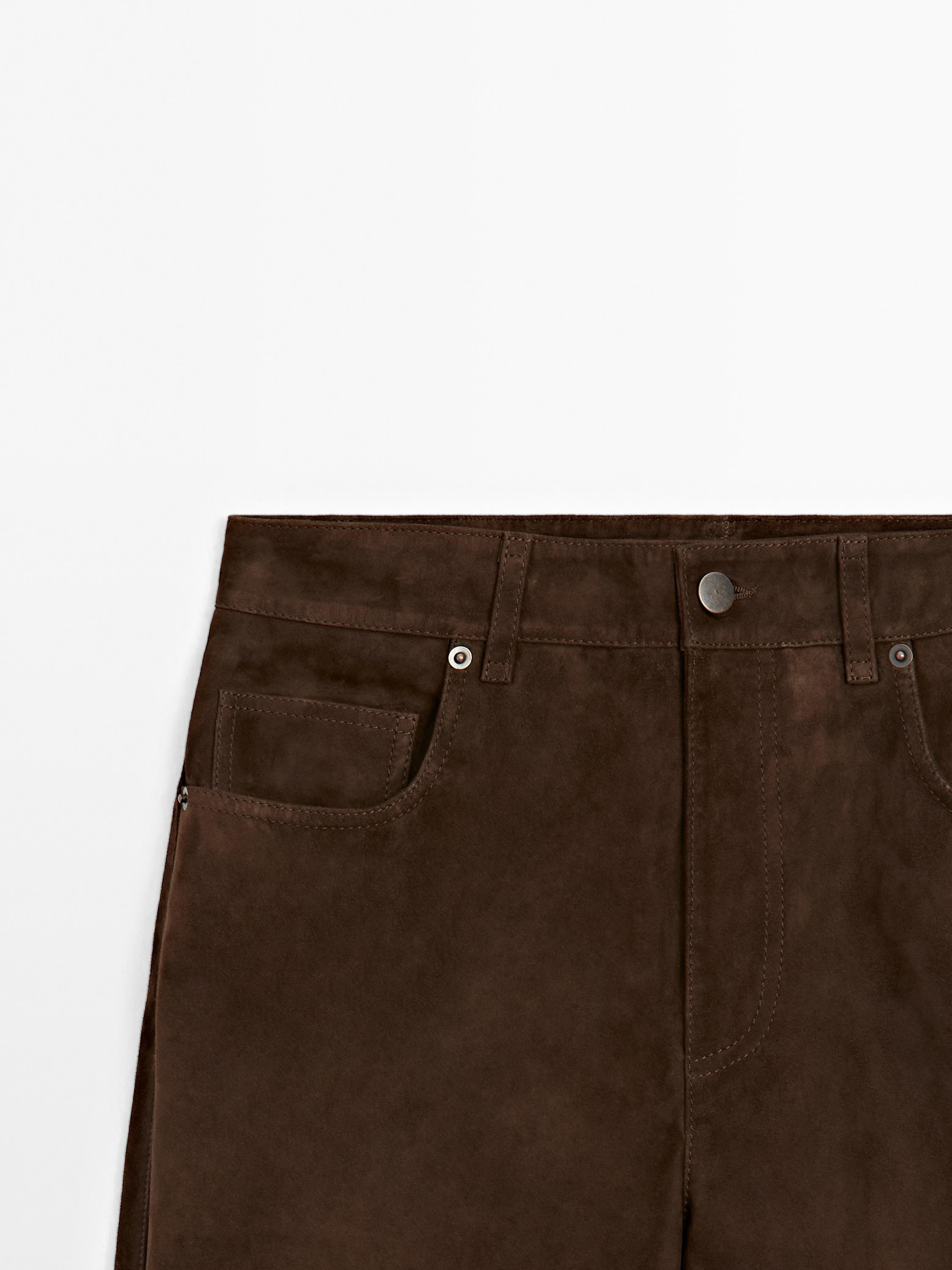 Suede leather trousers