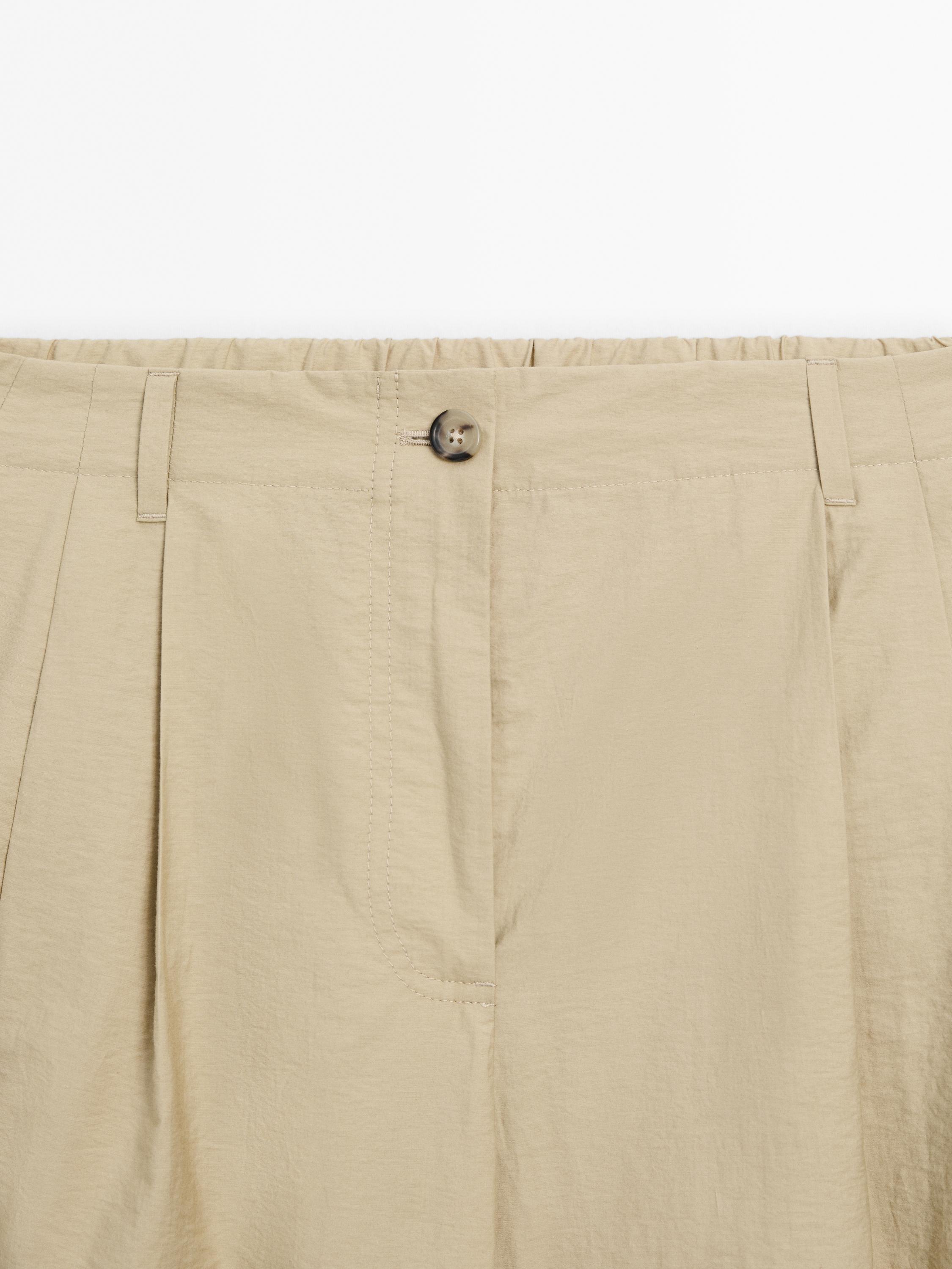 Wide-leg pleated co-ord trousers
