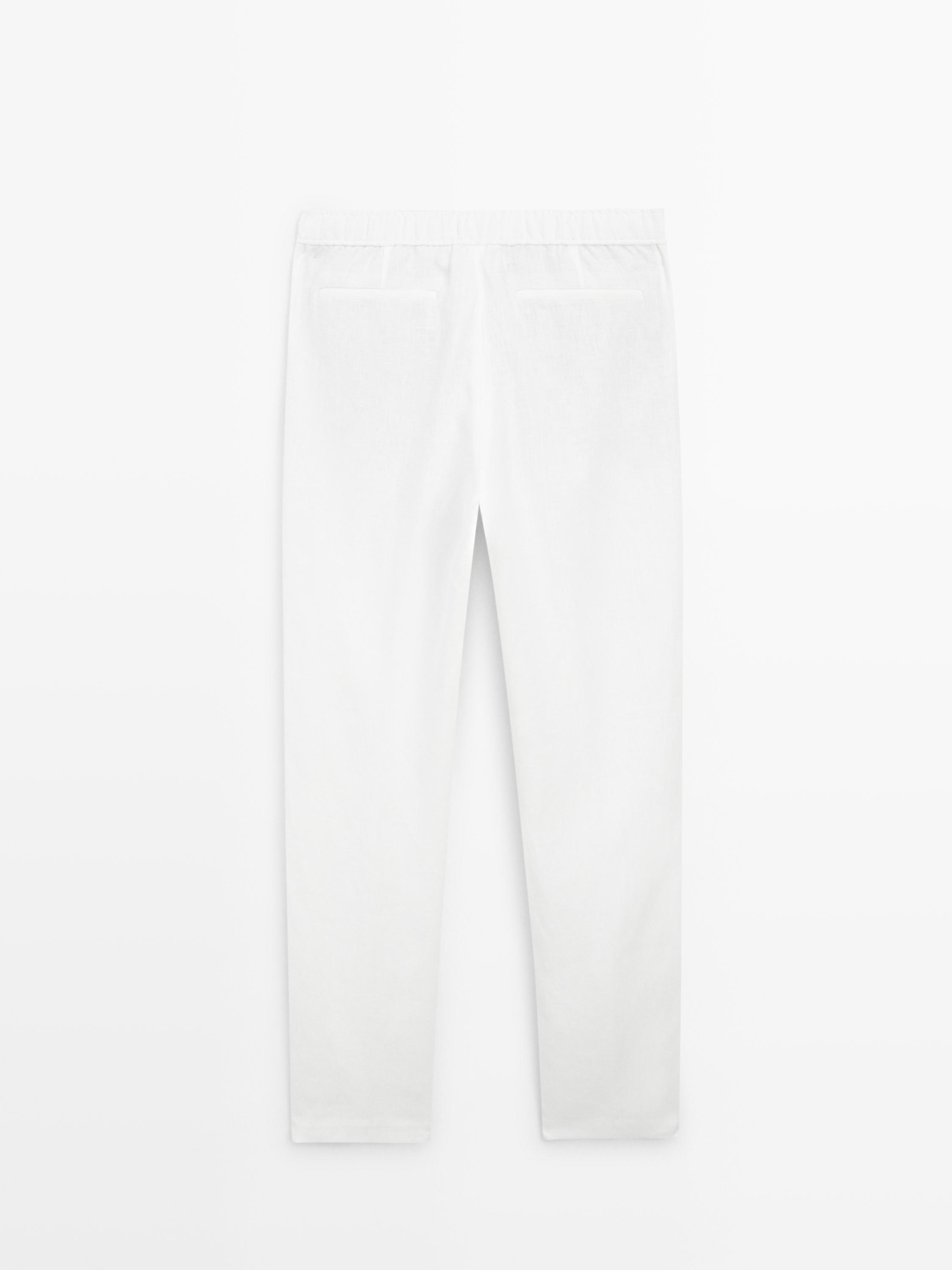 Jogger fit bukser i hør