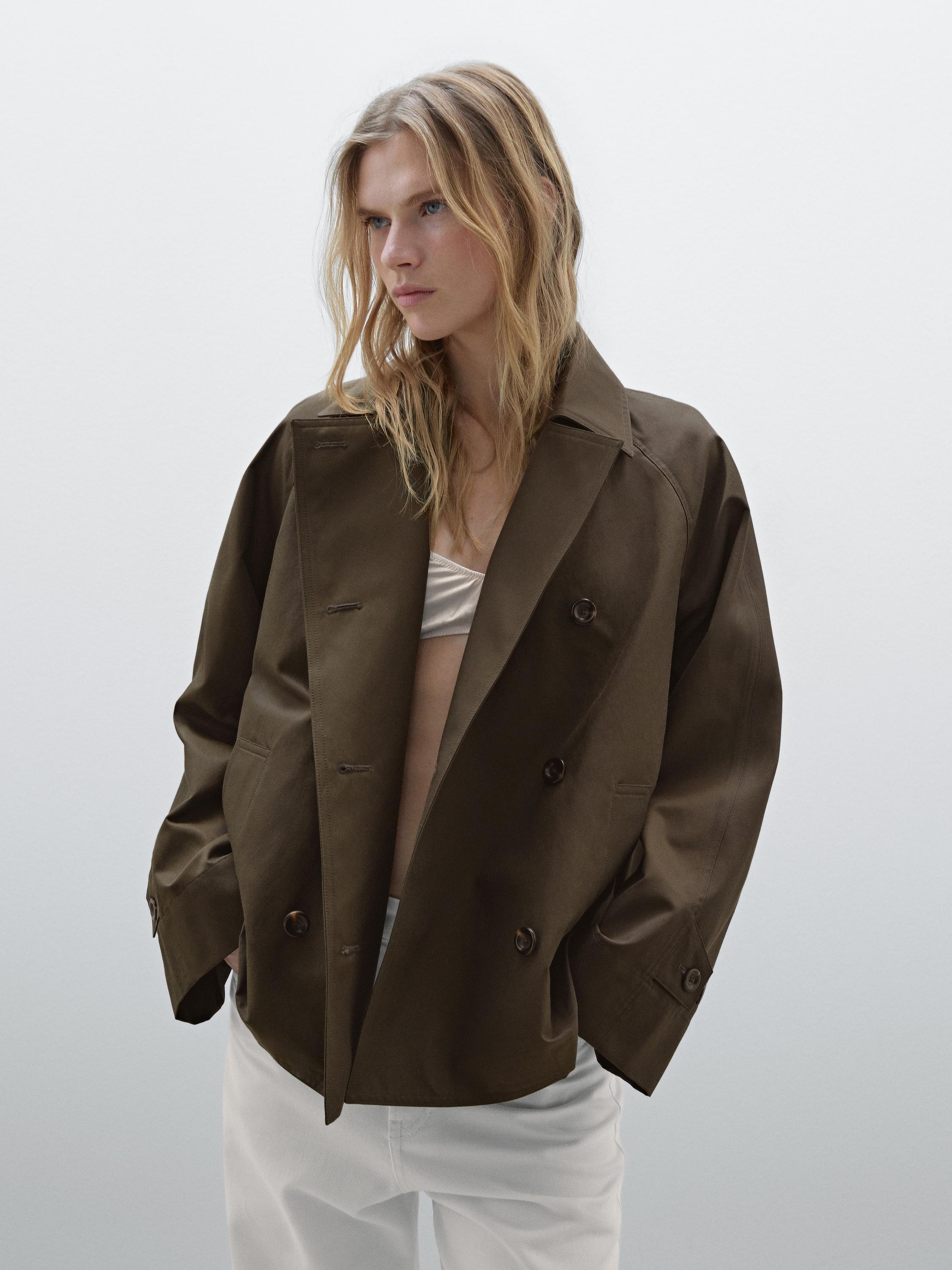 Trench a mantella corto water repellent