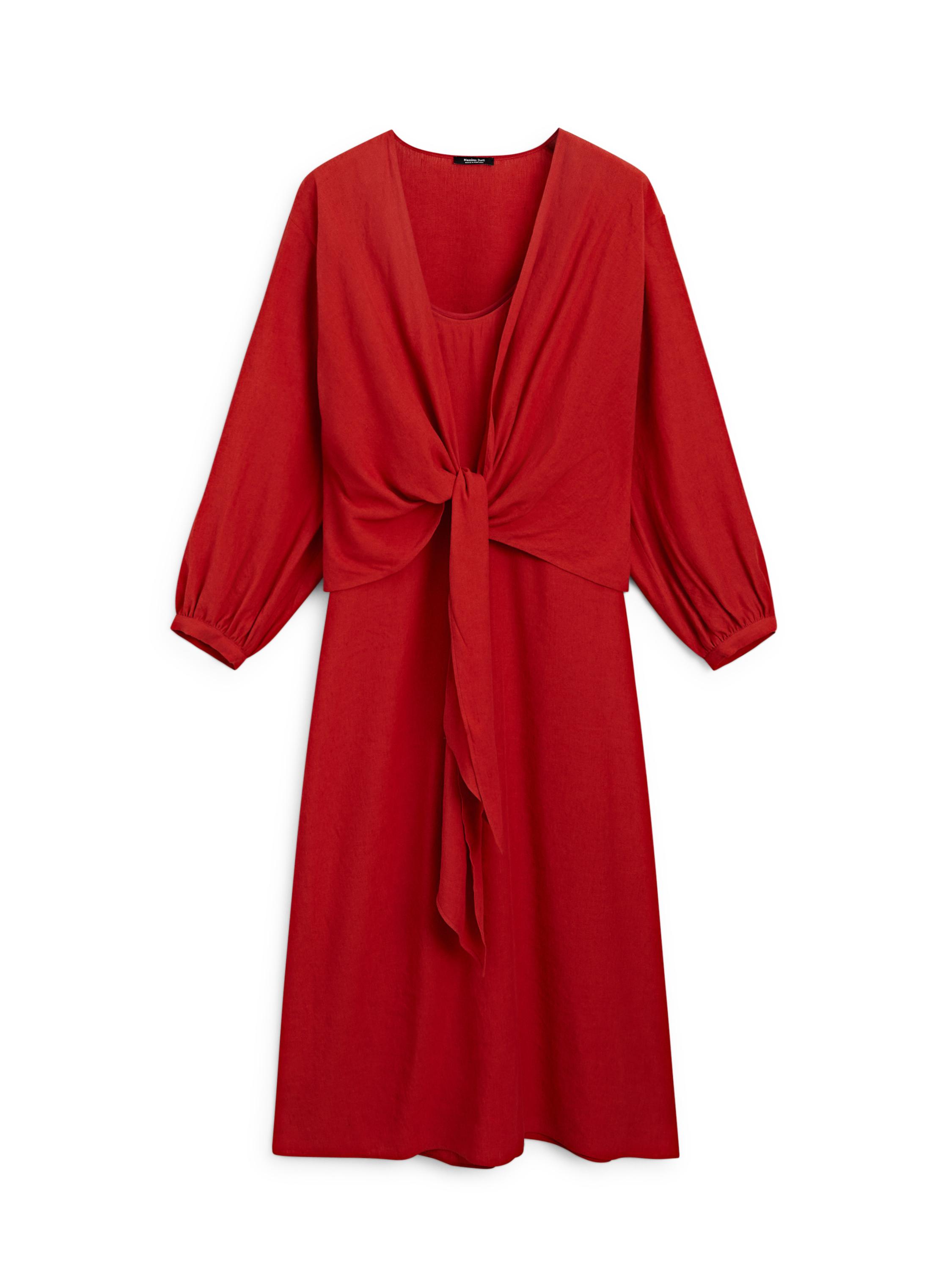 【Massimo Dutti】Midi dress with knot neckline Massimo Dutti Midi Dress with Knot Detail | Wardrobe Icons