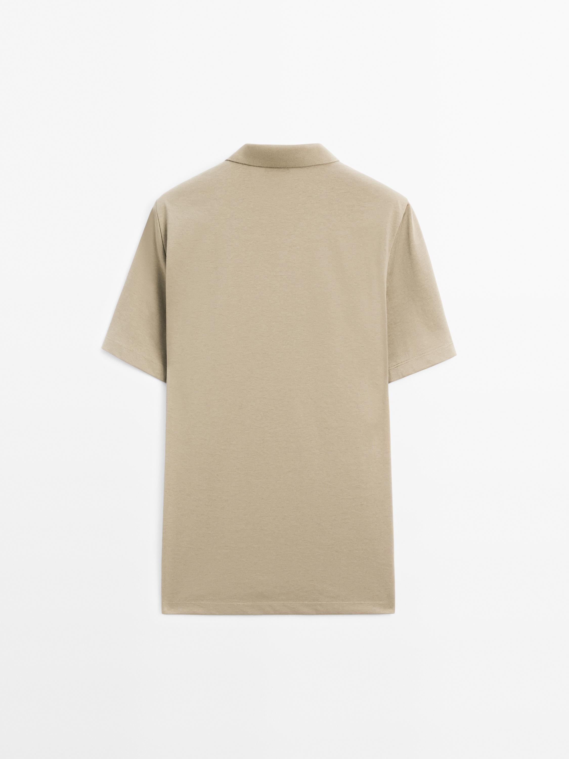 Cotton blend short sleeve polo shirt