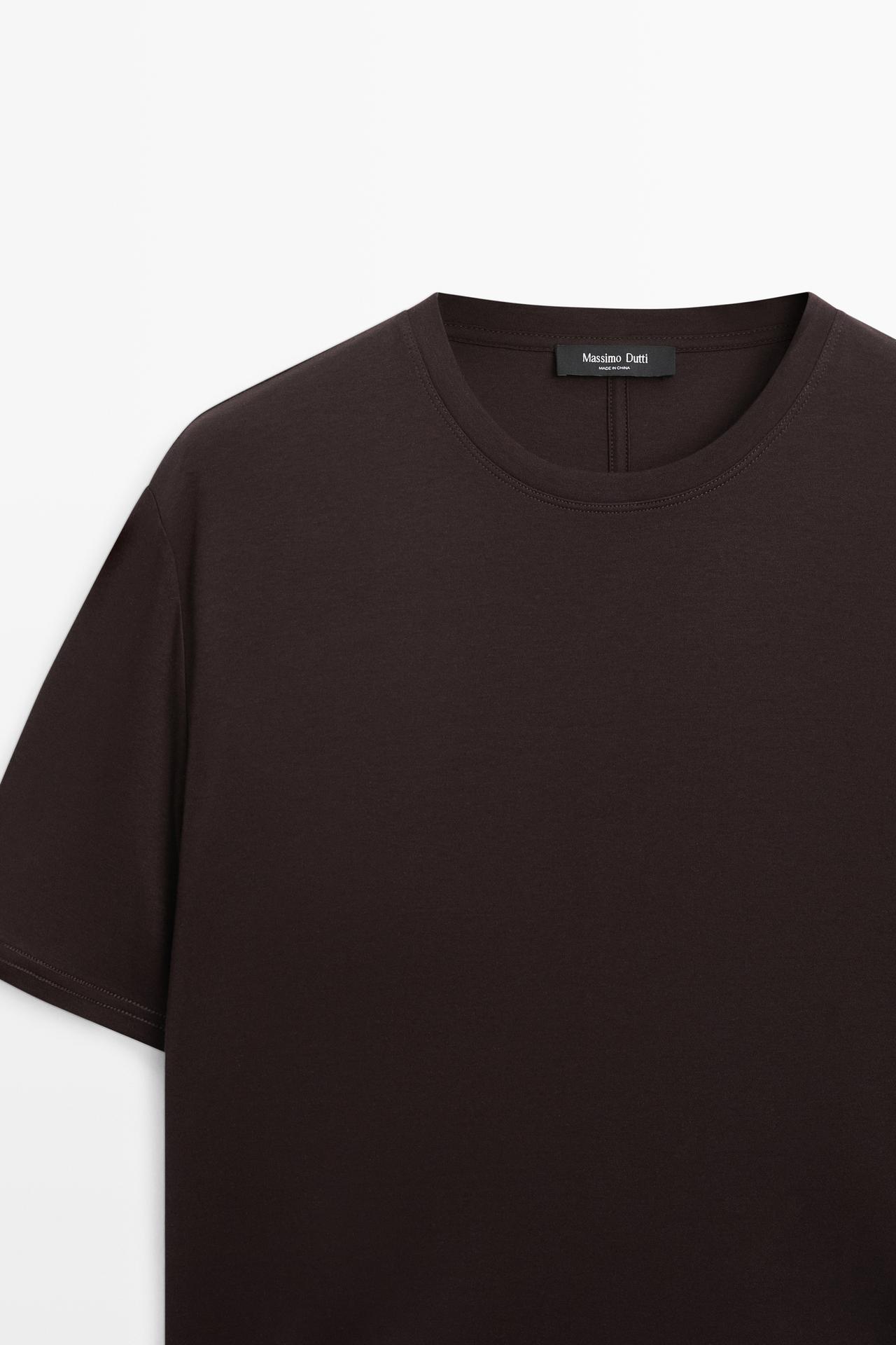 Oversize 100% cotton short sleeve T-shirt — BROWN