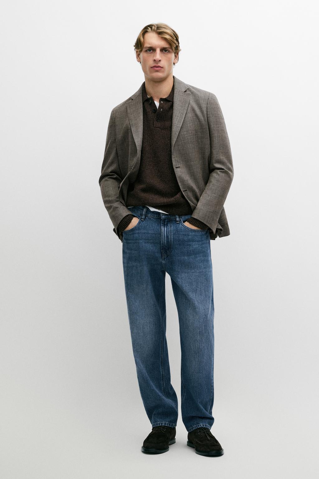 Tailored 100% wool check blazer