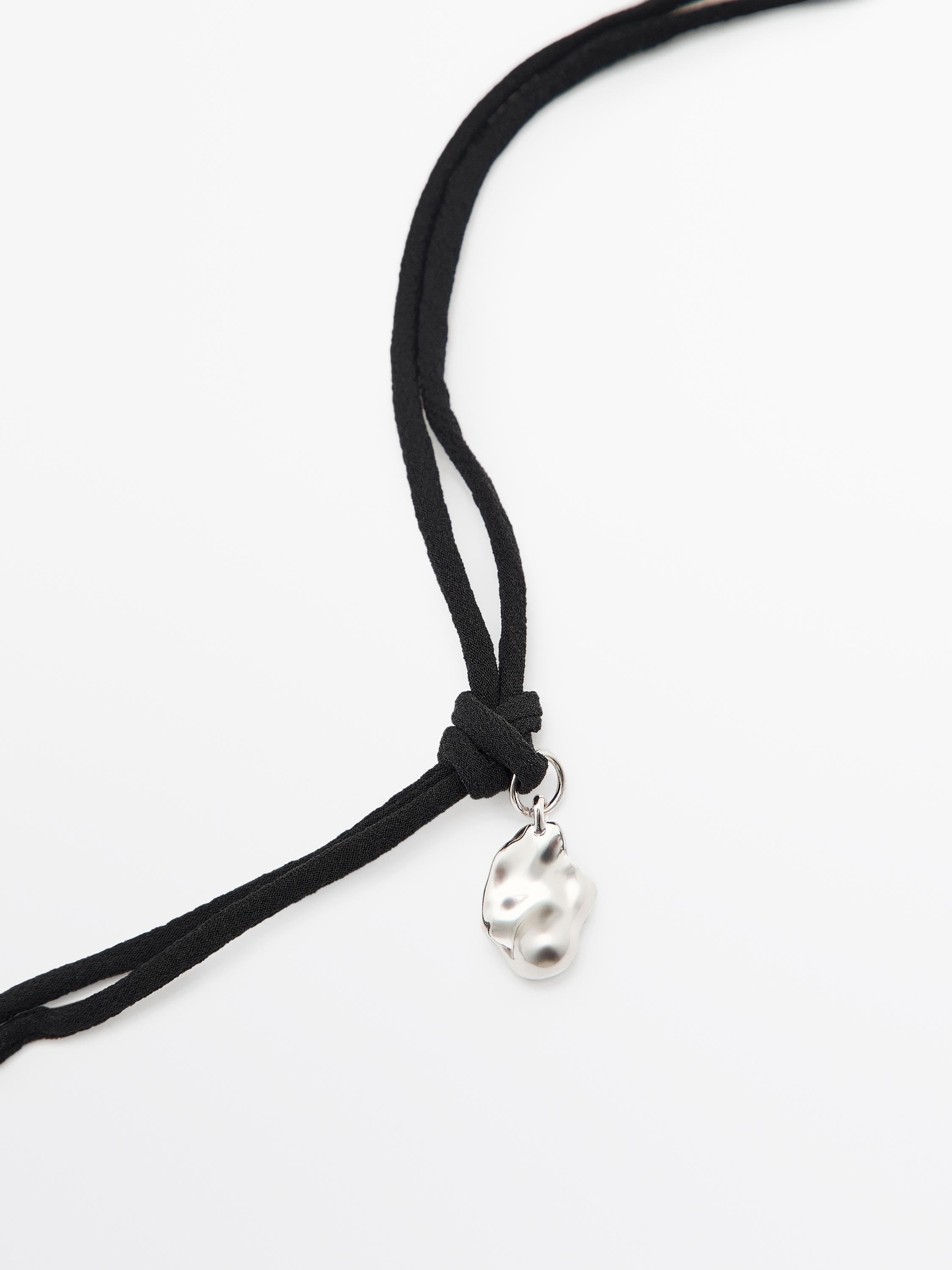 Stone cord necklace