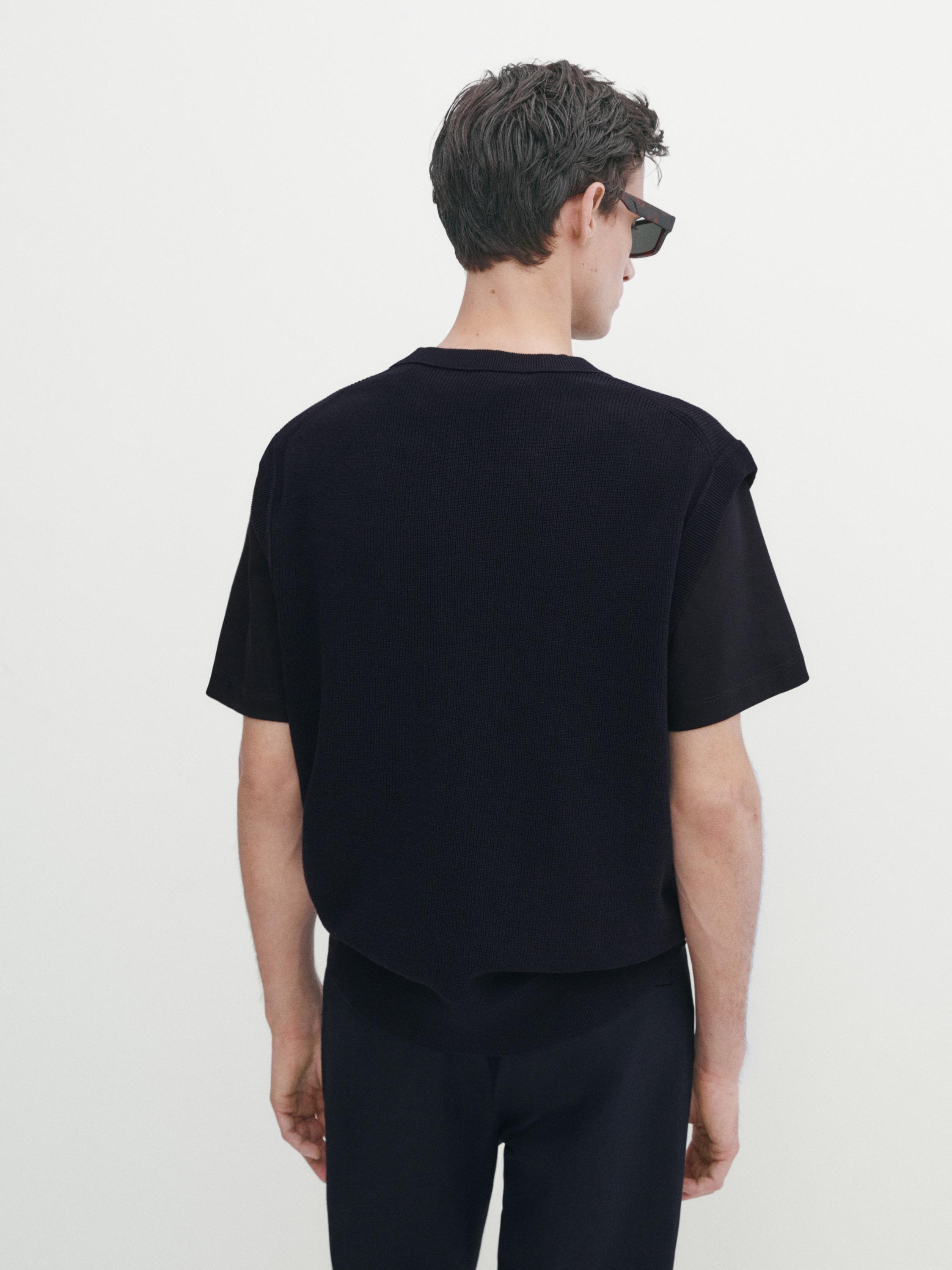 Veste sans manches à col en V en coton mélangé