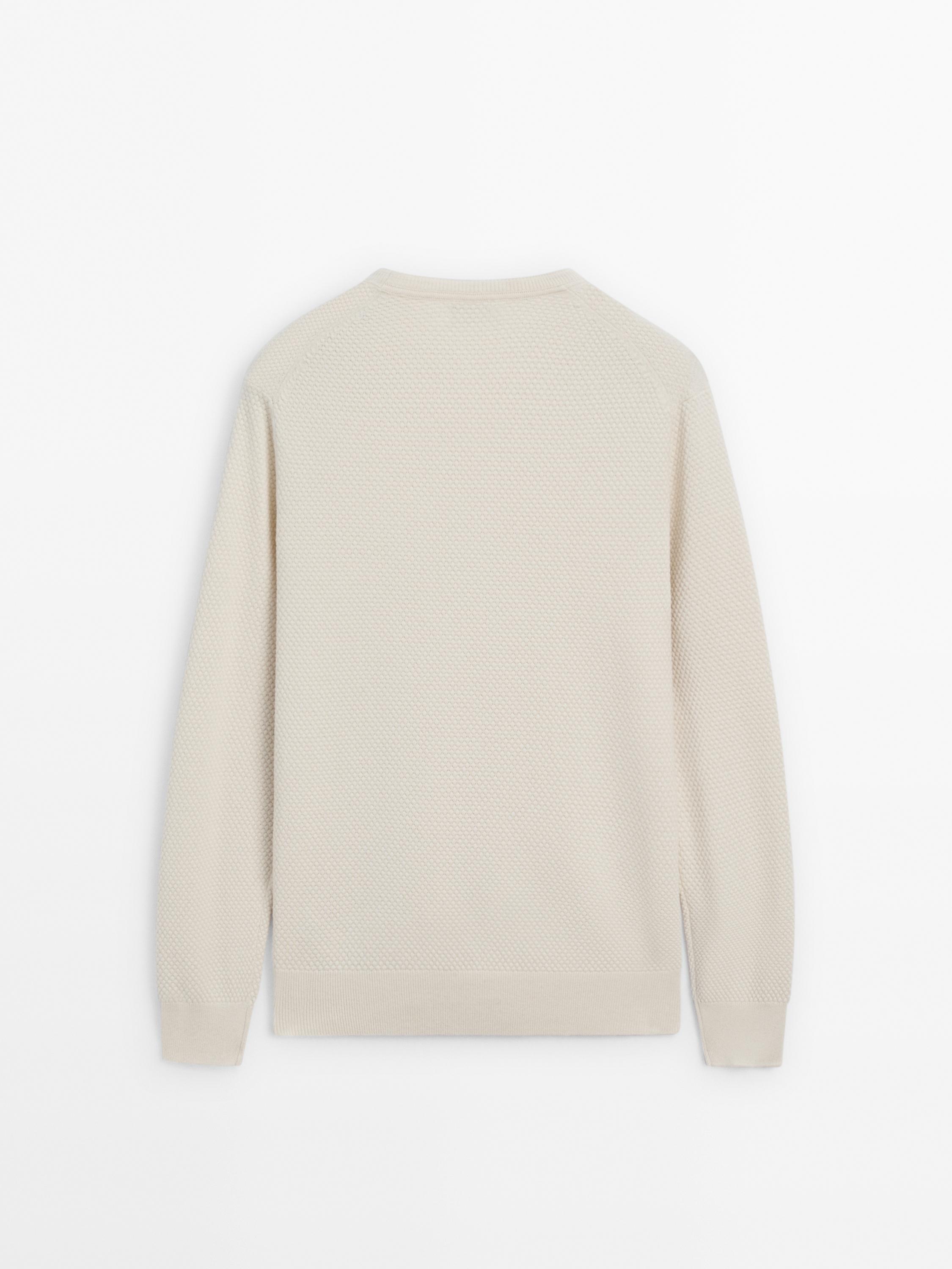 Cotton blend knit sweater