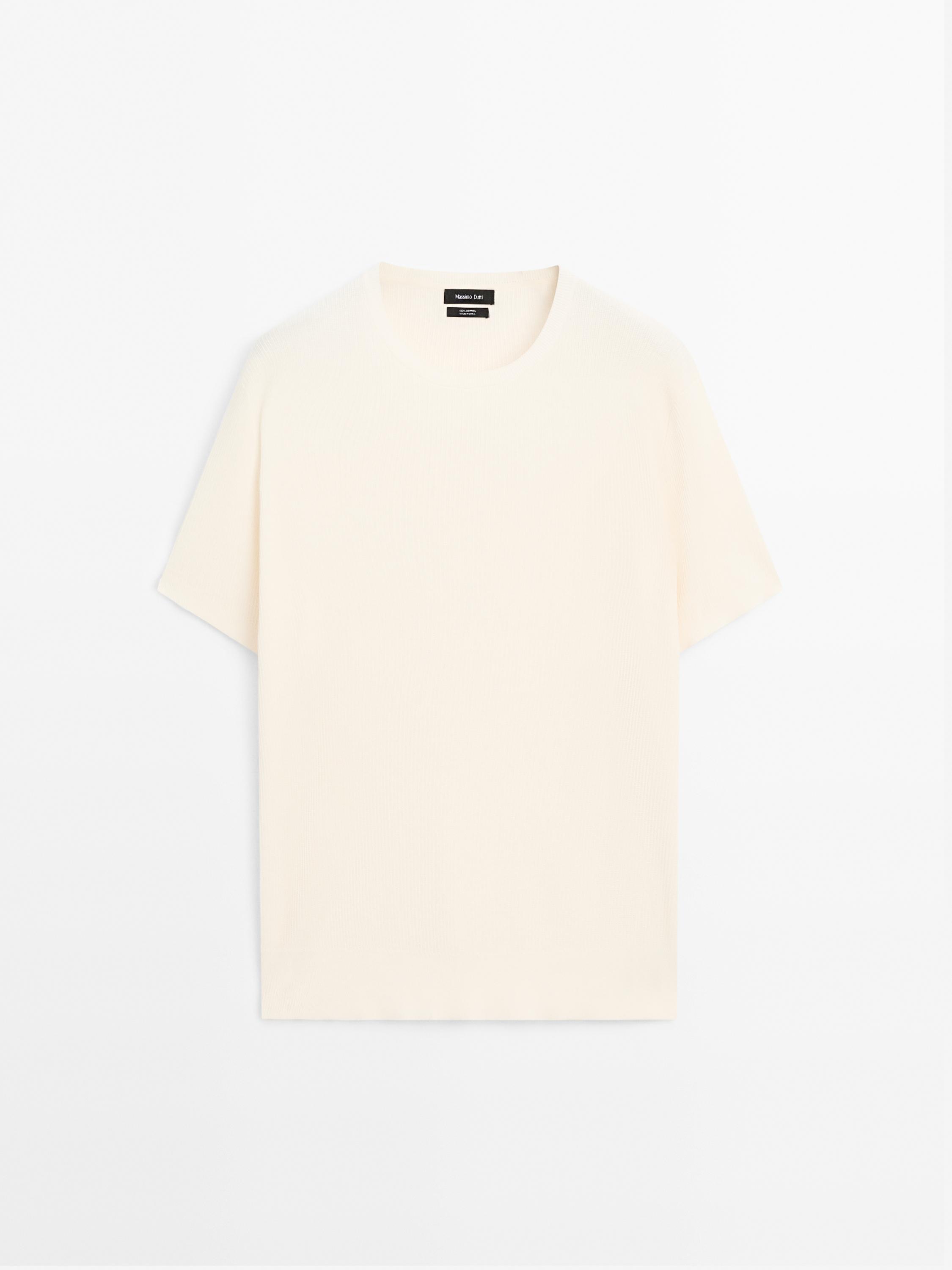 T-shirt manches courtes en maille texturée