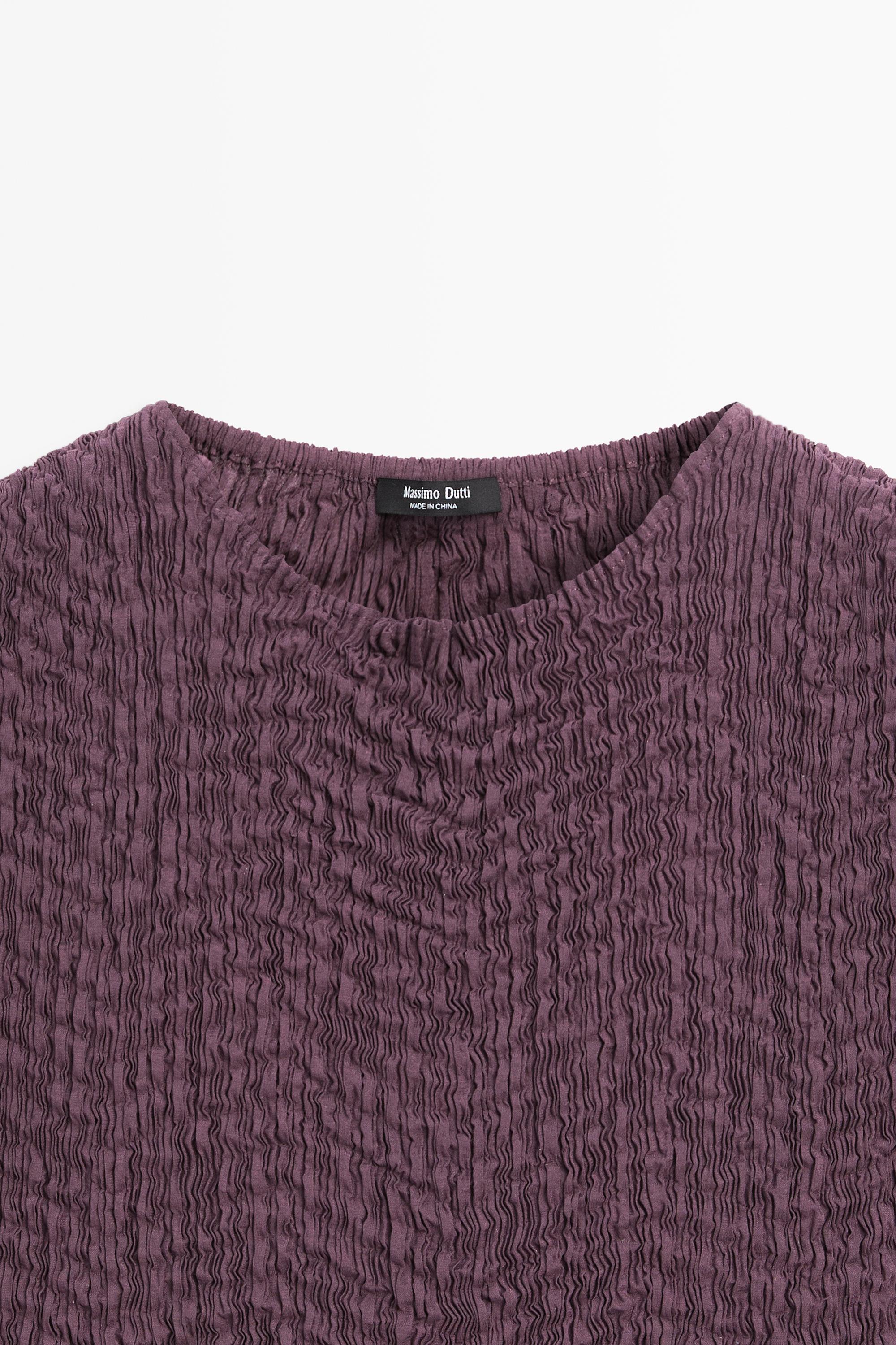 Long pleated dress Aubergine, Green Dress | Massimo Dutti Long pleated dress Aubergine, Green Dress | Massimo Dutti
