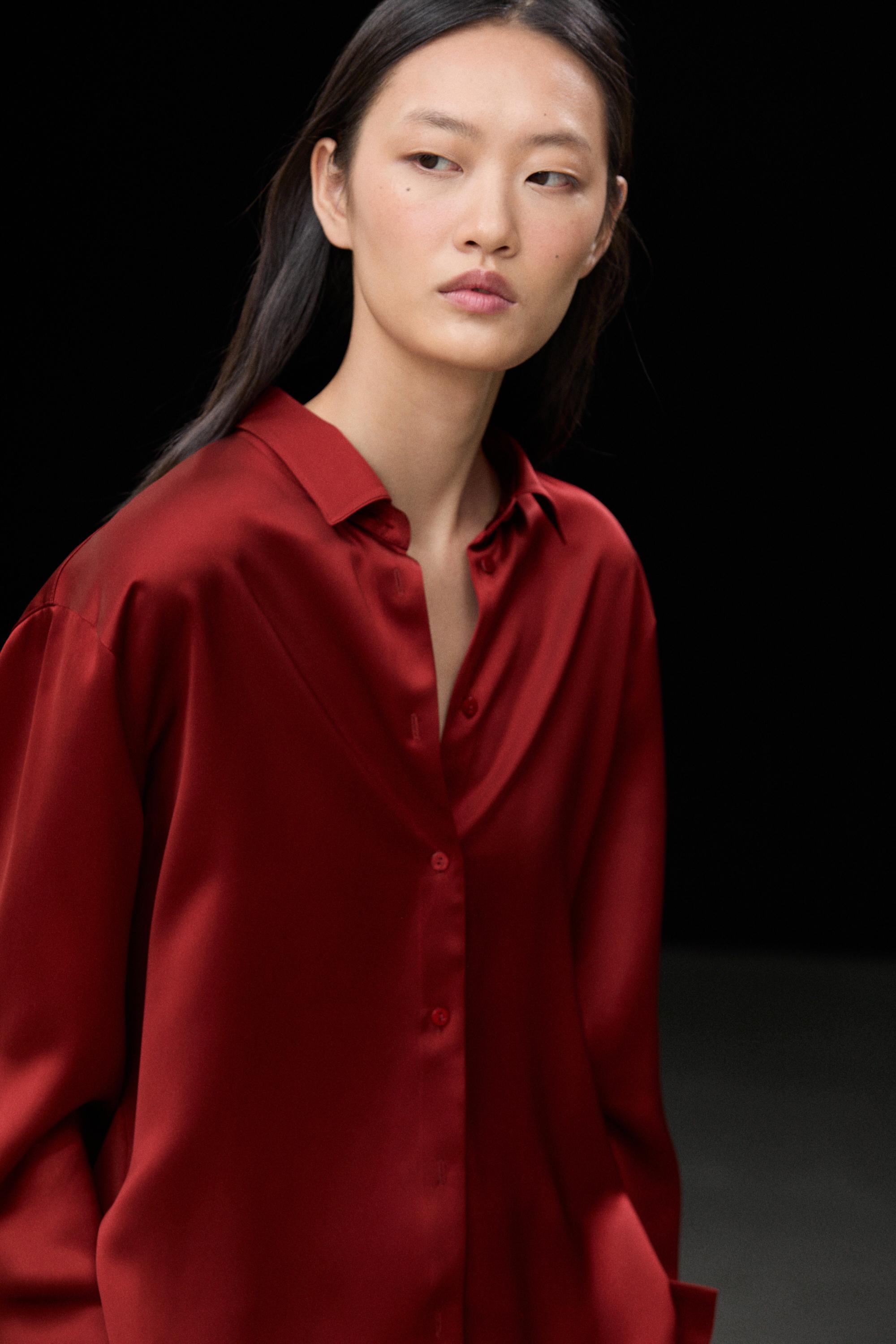 Flowing satin shirt