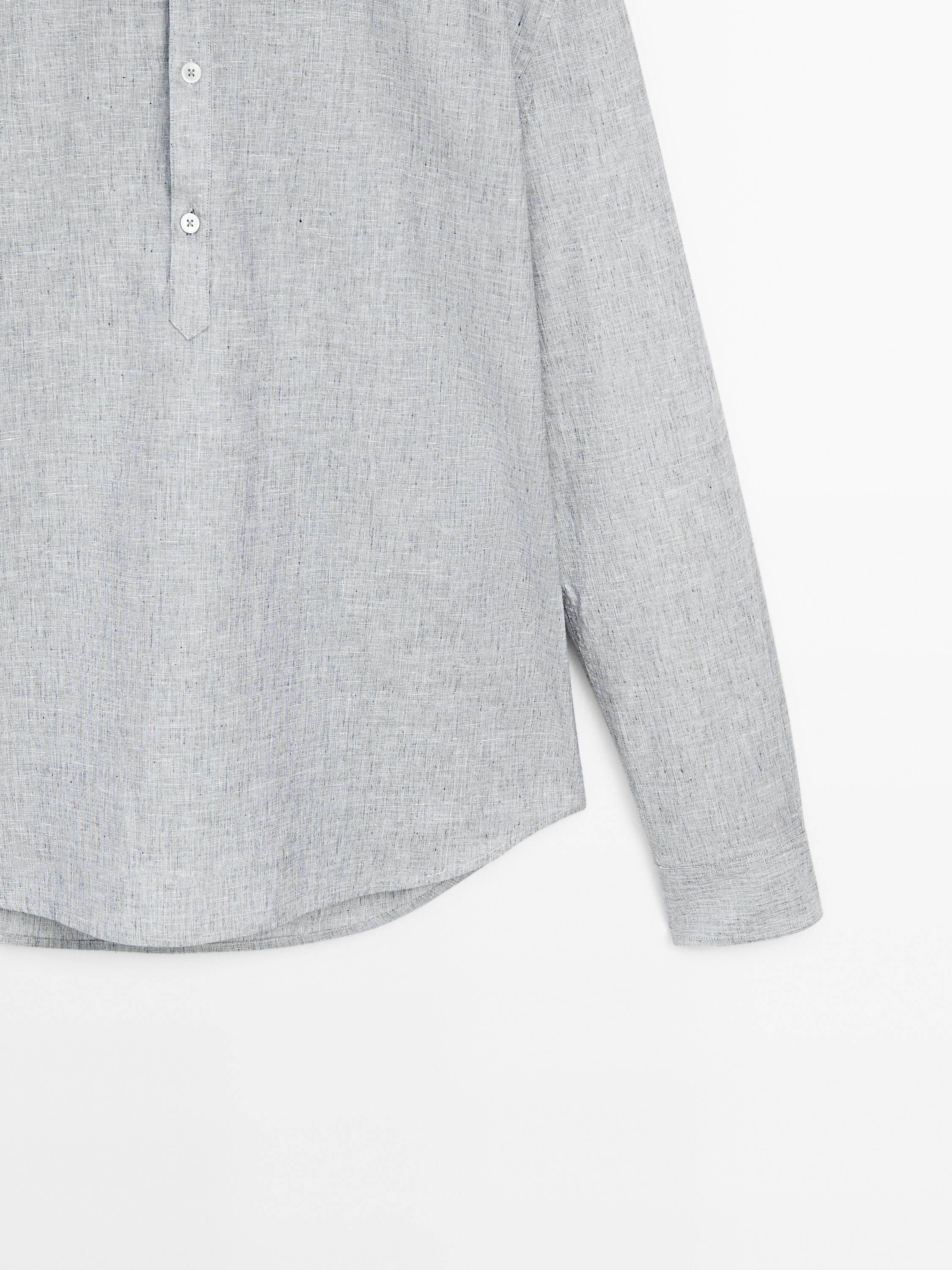 Camisa regular fit mescla cotó