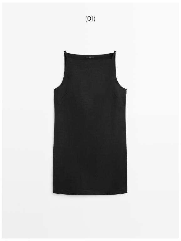 massimo dutti mini dress Thin strap mini dress  White, Black  Dress