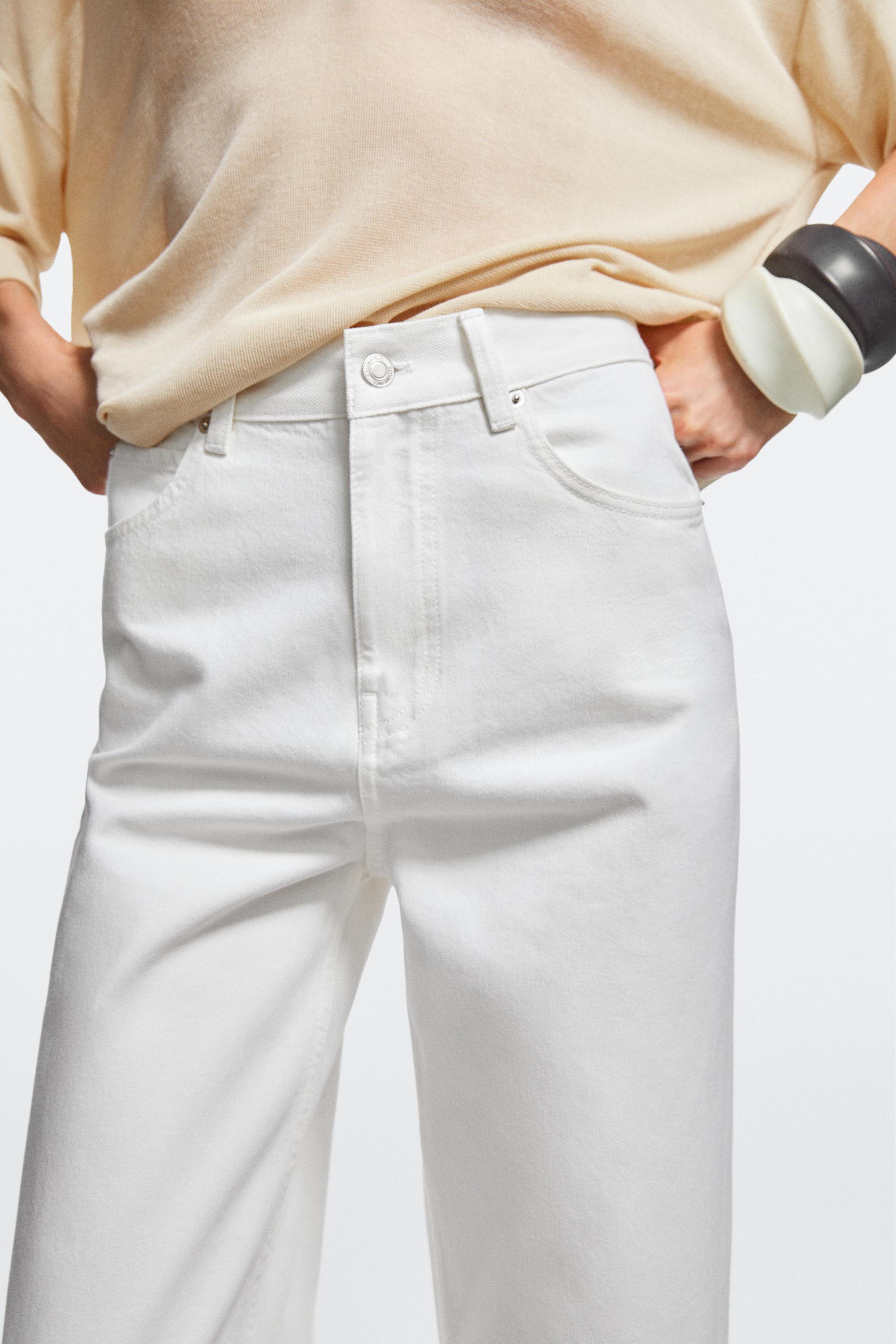 High-waist wide-leg jeans — Off white