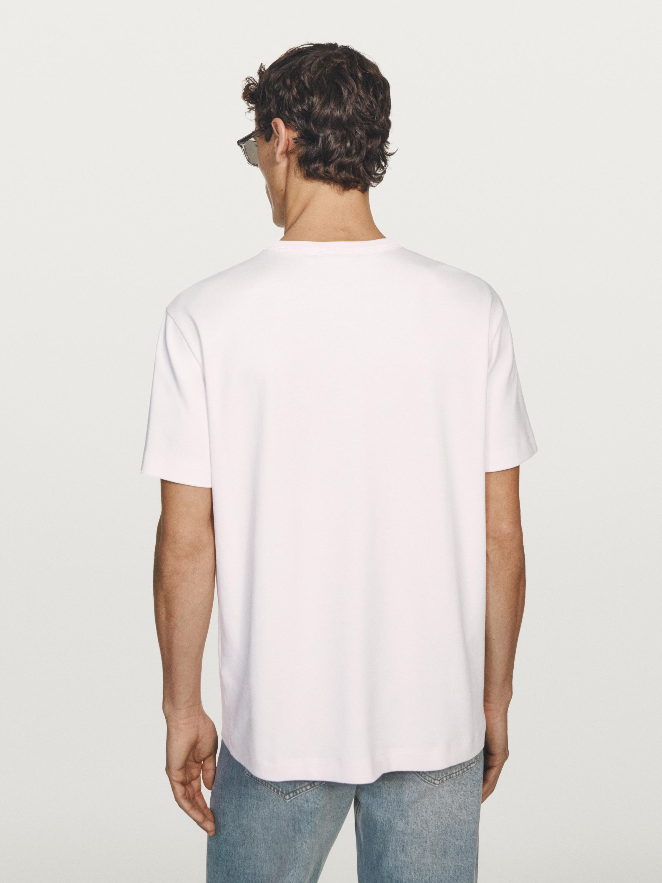 100% cotton short-sleeve T-shirt — PINK MARL