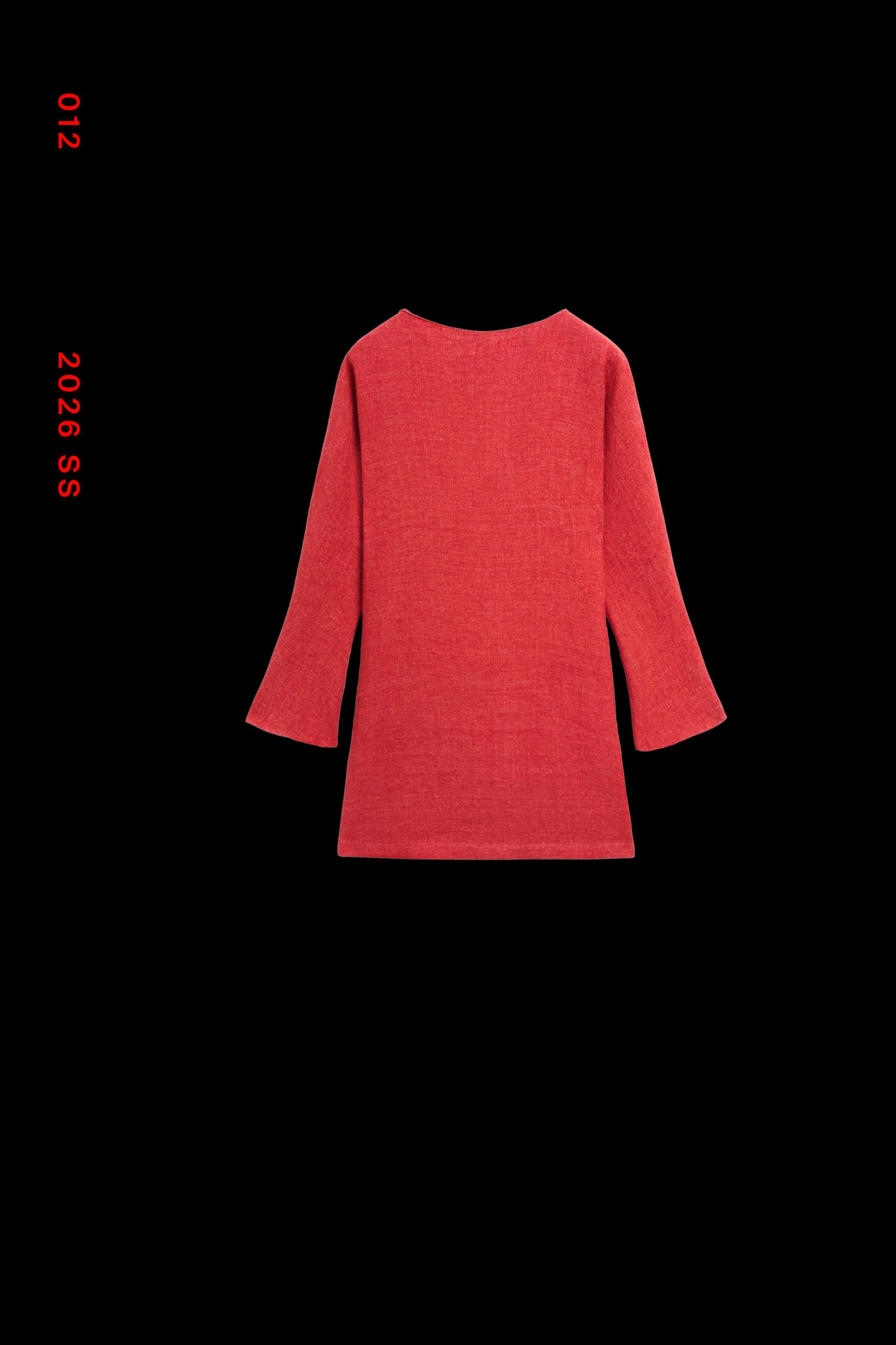 Long sleeve mini dress — Red