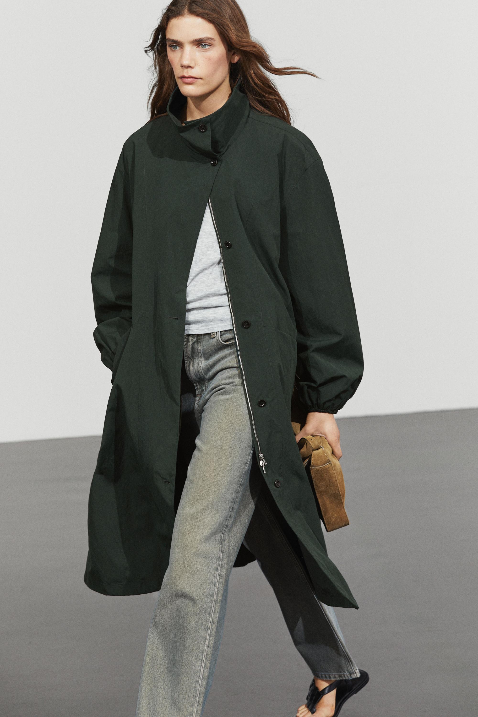 Long technical parka — PETROL BLUE
