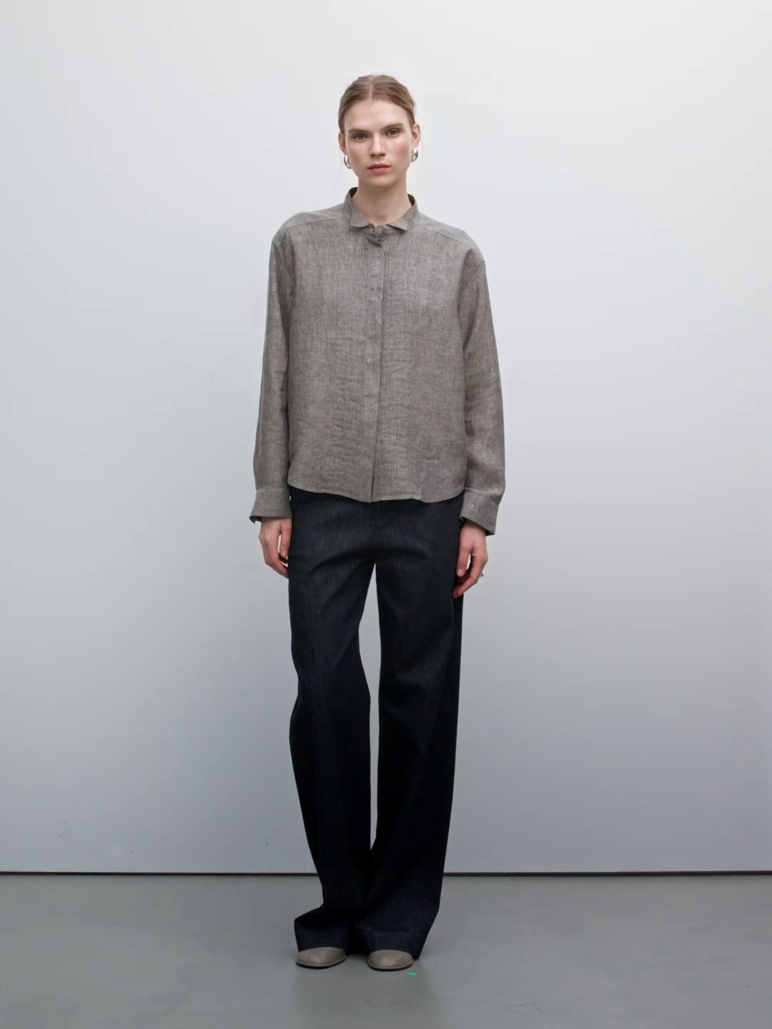 100% linen shirt with pintucks