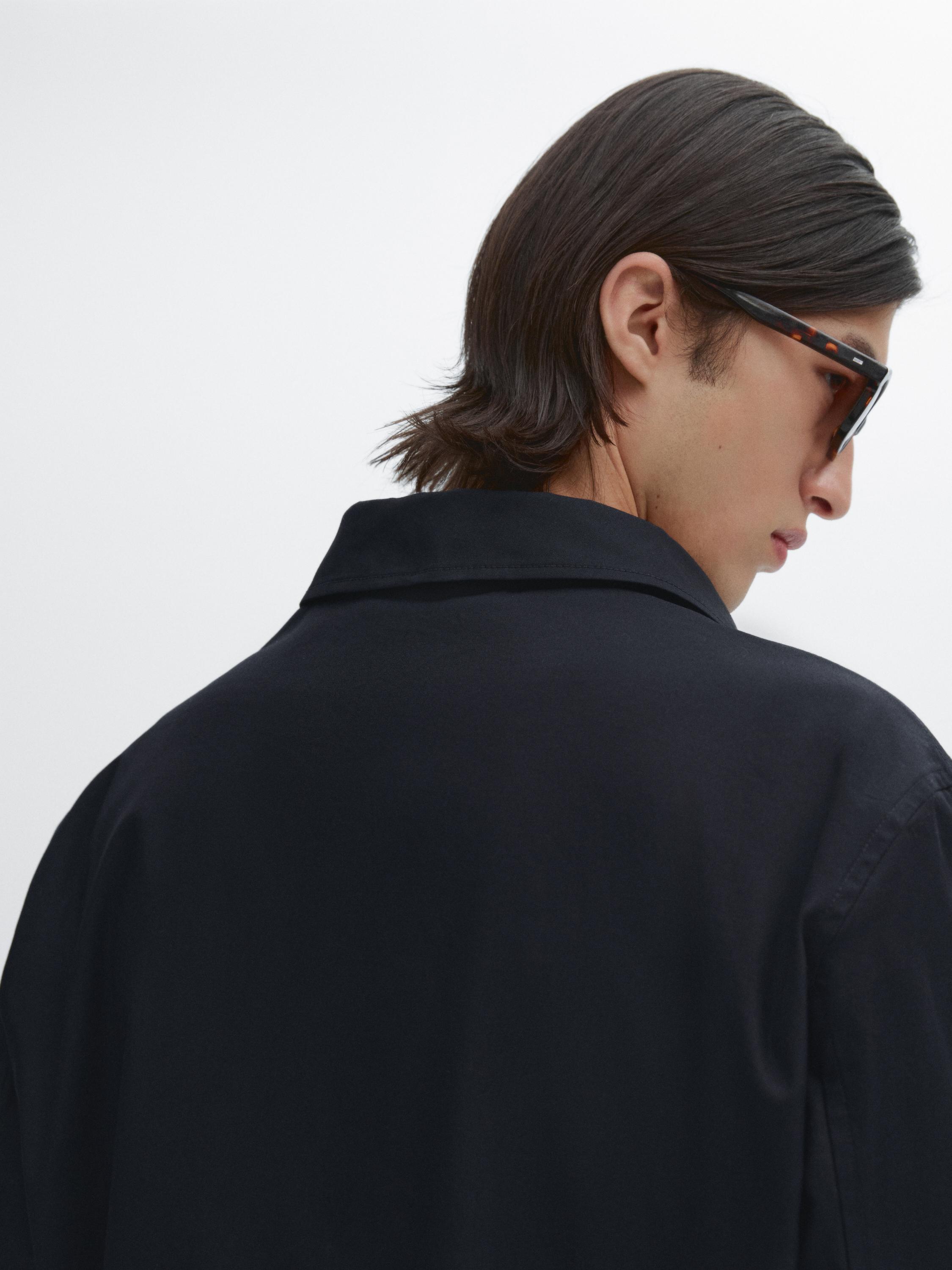 Cotton jacket with pocket details