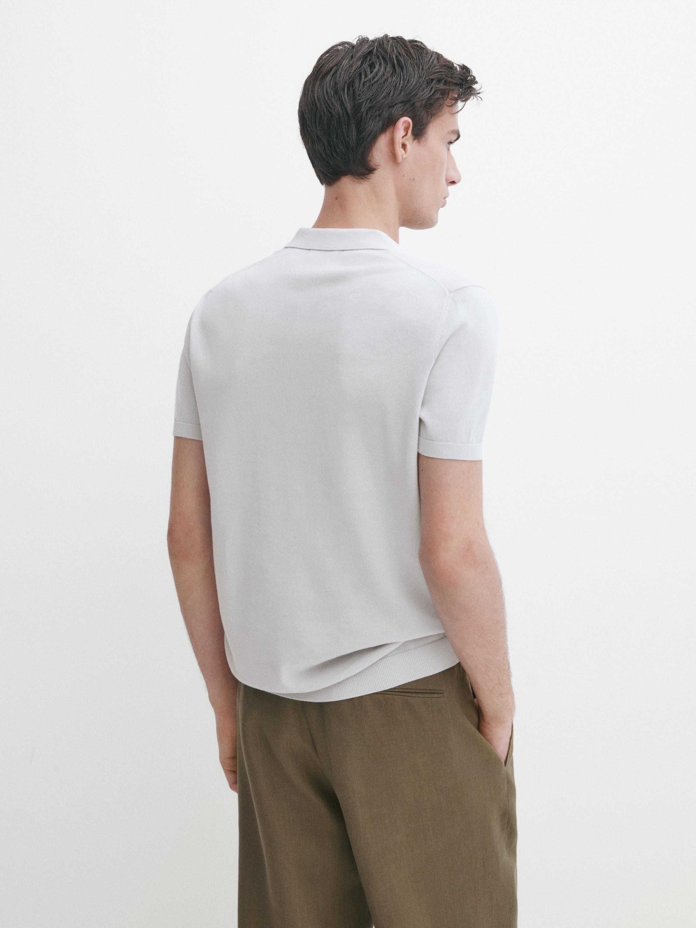 Short sleeve cotton polo sweater