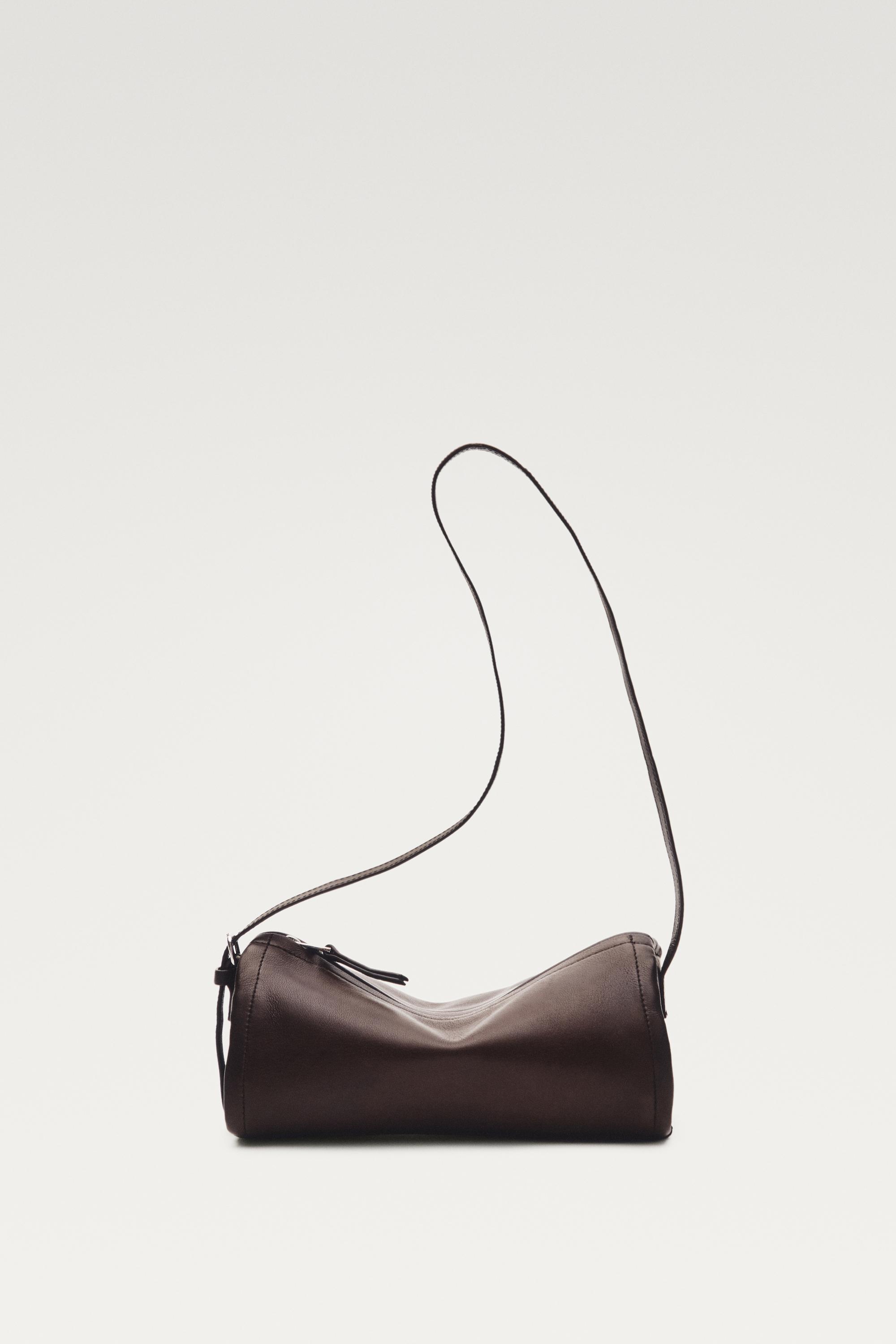 Nappa leather crossbody bag — BROWN