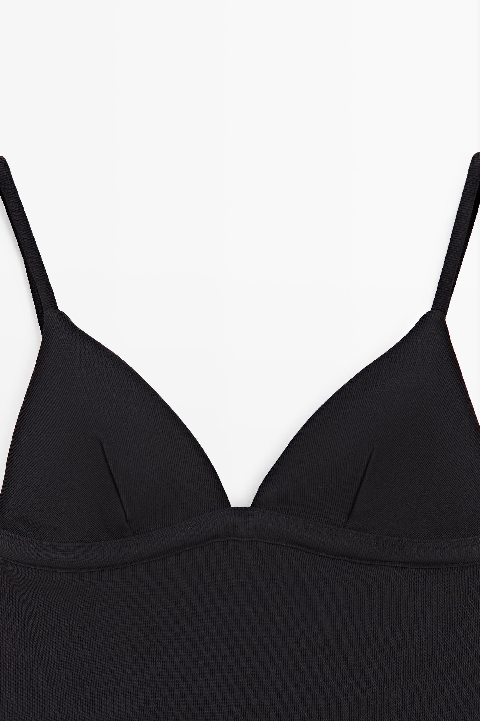 Shimmery triangle swimsuit — BLACK