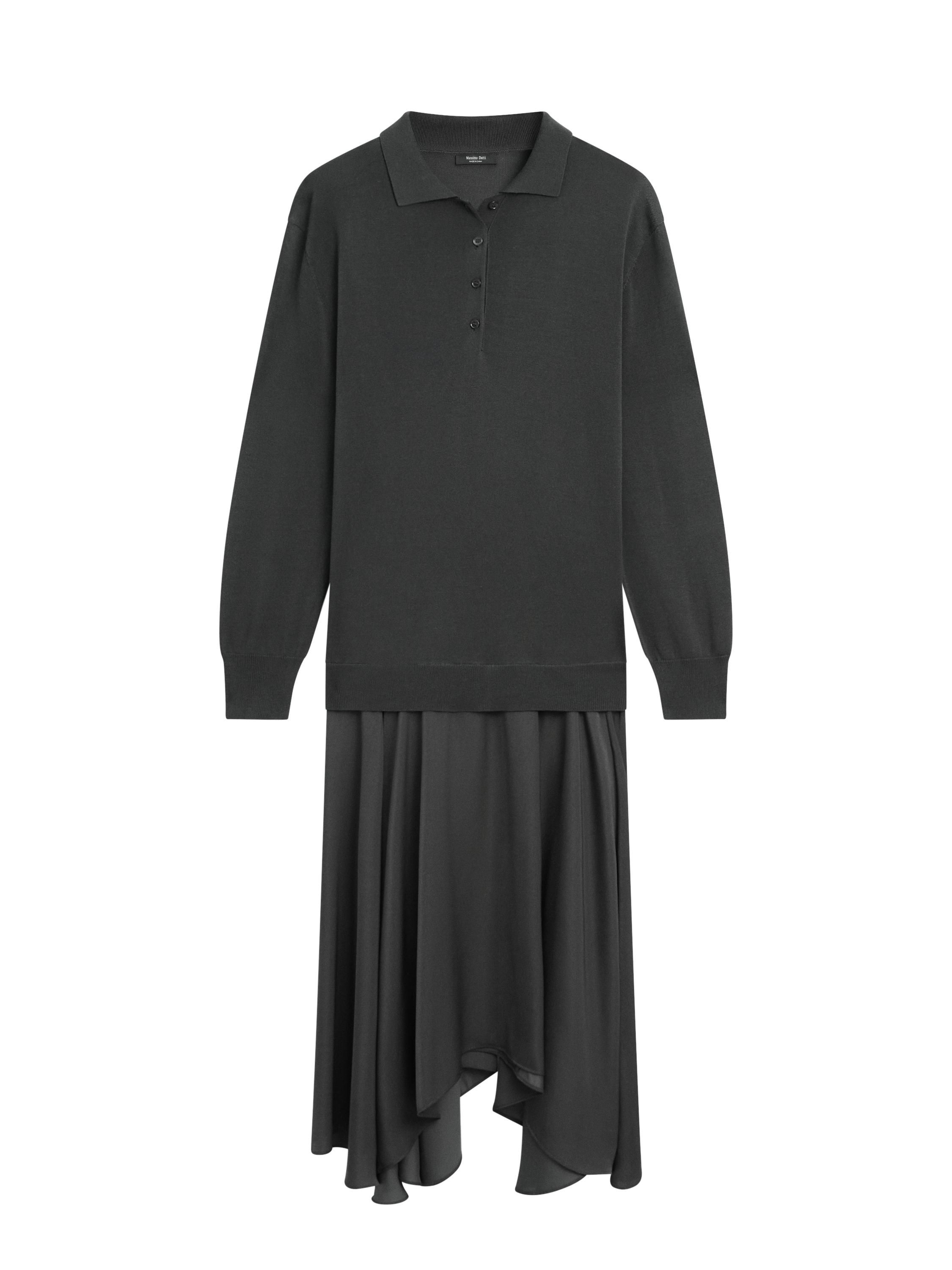 Contrast knit polo dress — LEAD