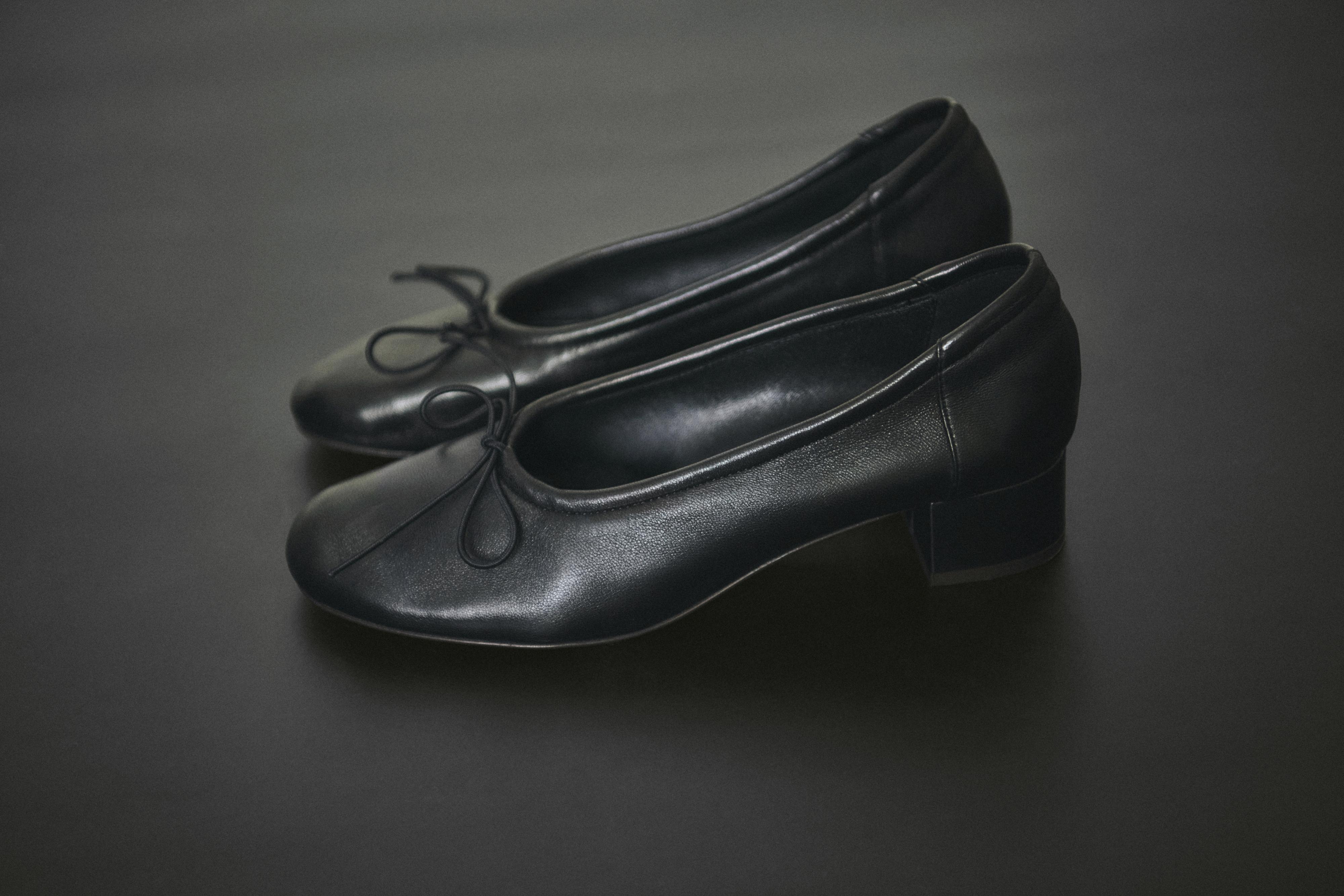 High-heel ballerinas — BLACK