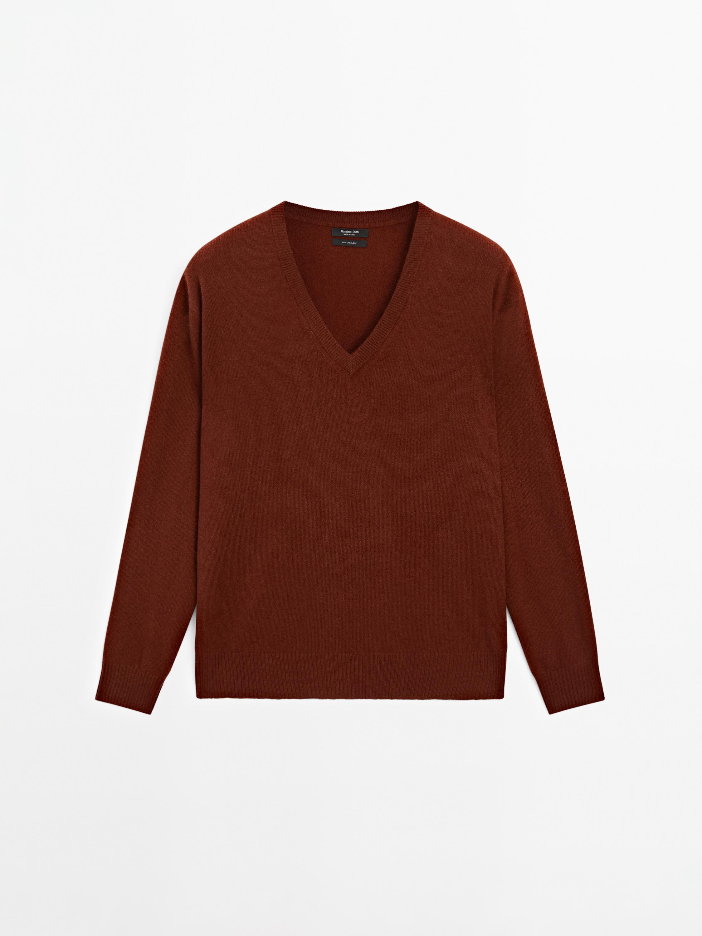 Knit 100% cashmere V-neck sweater