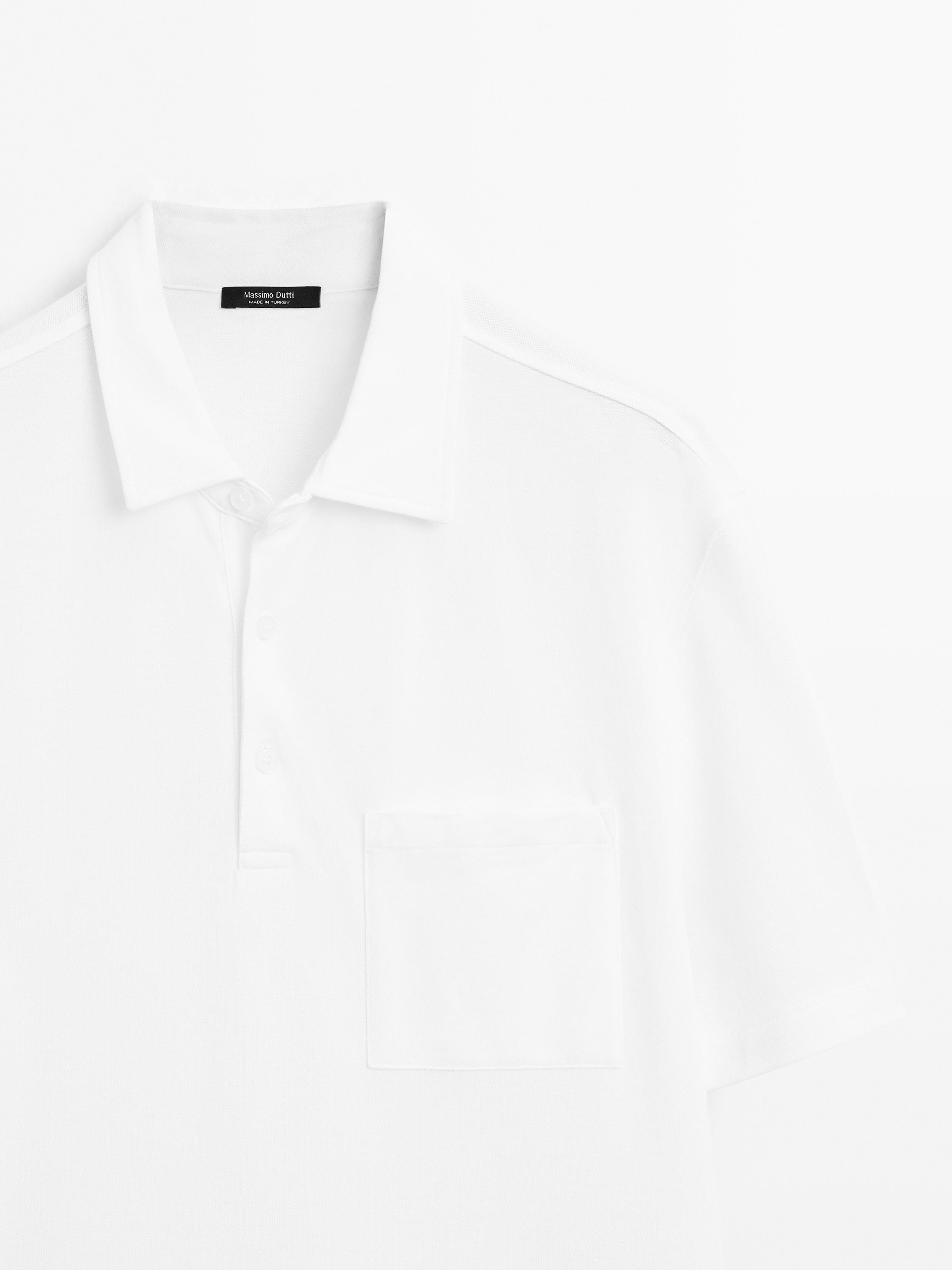 Short sleeve cotton piqué polo shirt