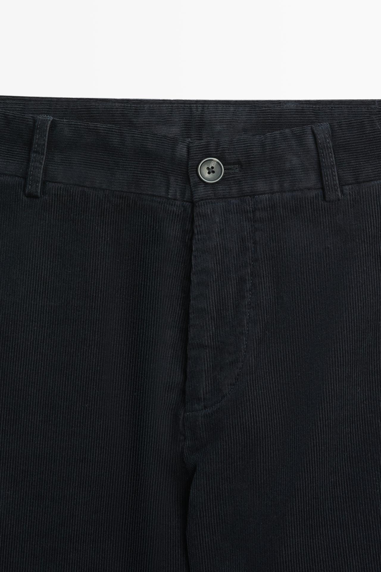 Slim fit corduroy pants — NAVY BLUE