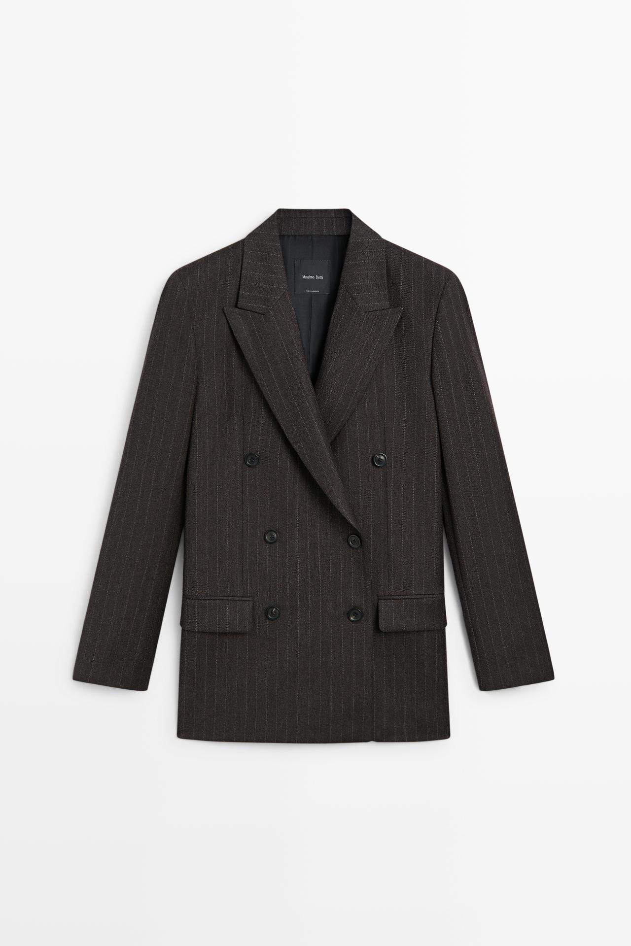 Pinstripe suit blazer — CAREY
