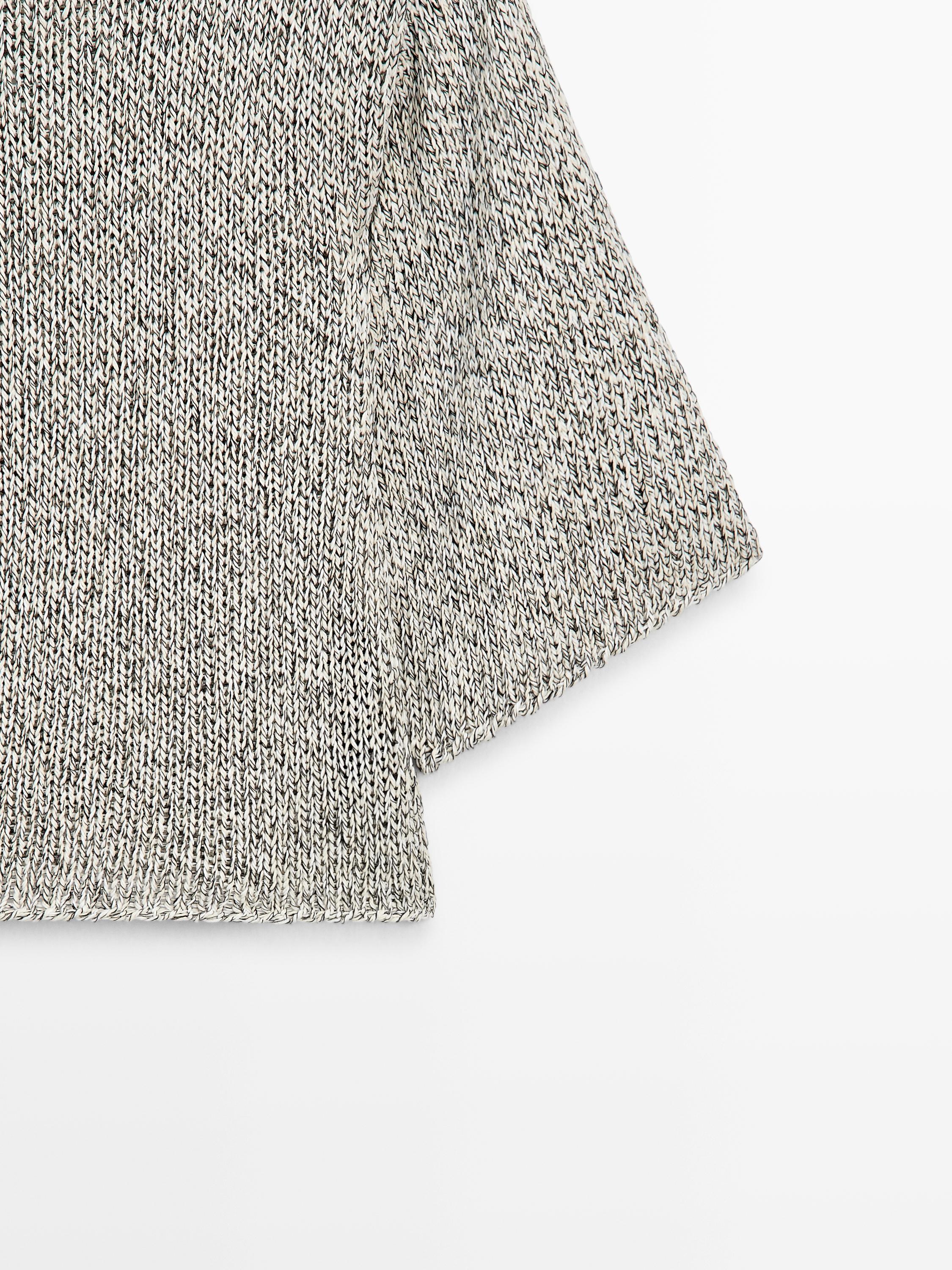 100% cotton knit cape sweater — PALE GREY