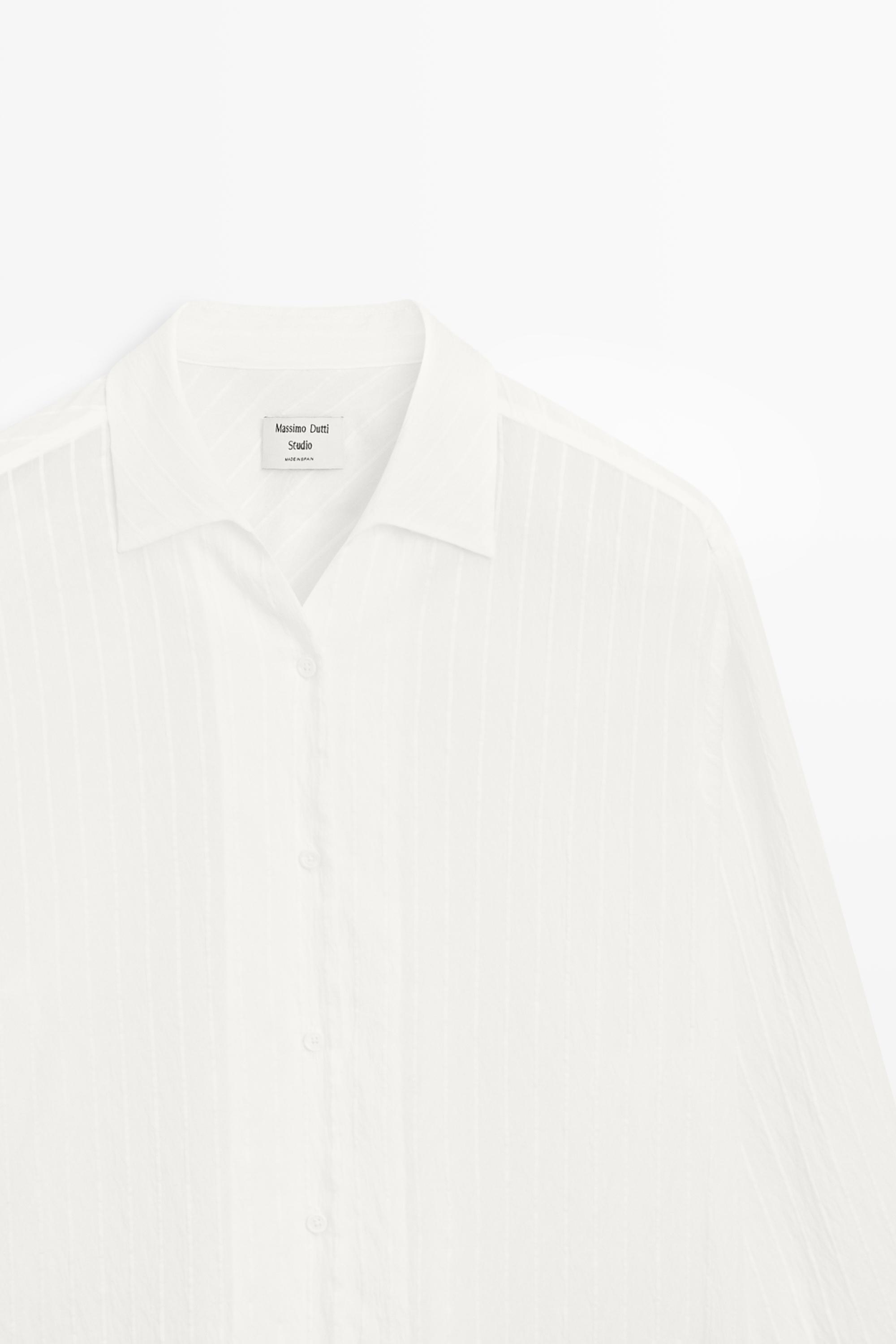 Striped Flowing Shirt - STUDIO — WHITE
