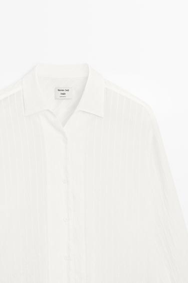 Striped Flowing Shirt - STUDIO — WHITE 4