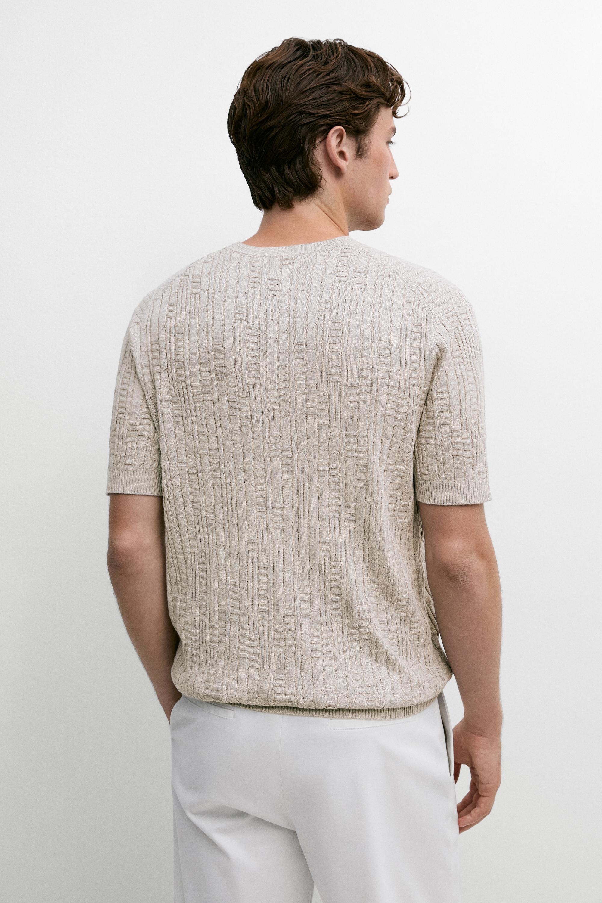 Cotton blend knit sweater — MINK