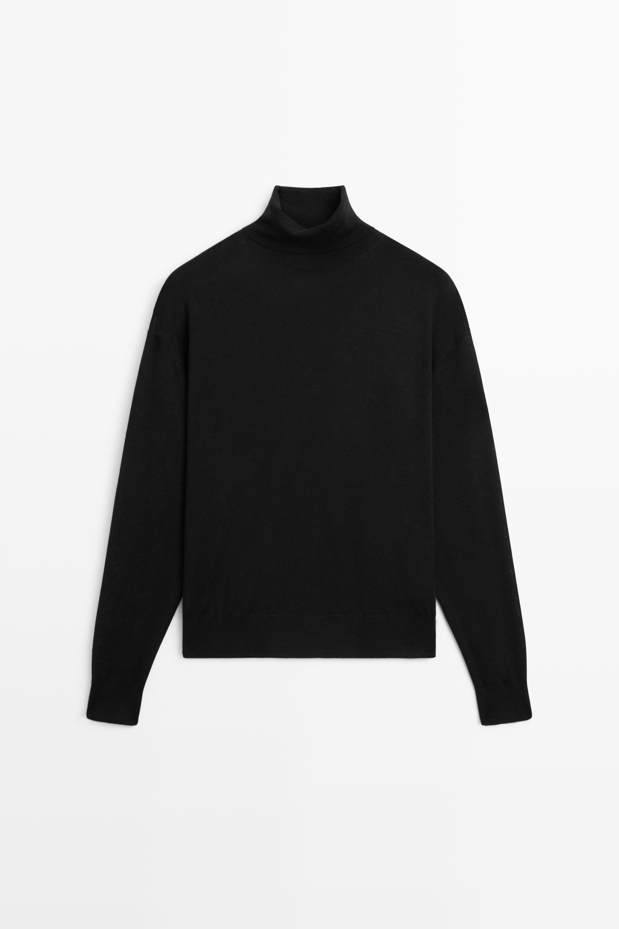 100% wool turtleneck knit sweater