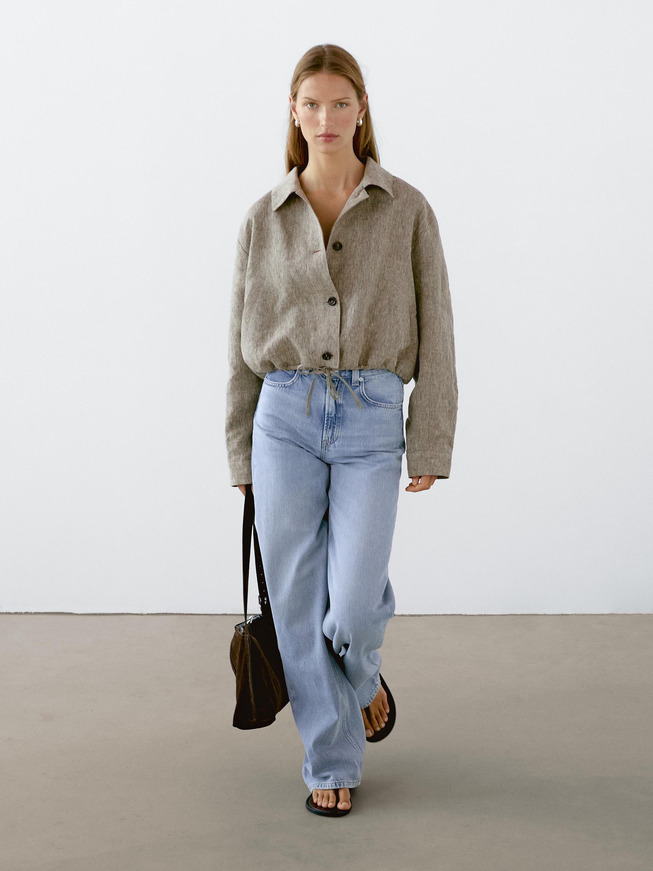 Casaco bomber 100% linho