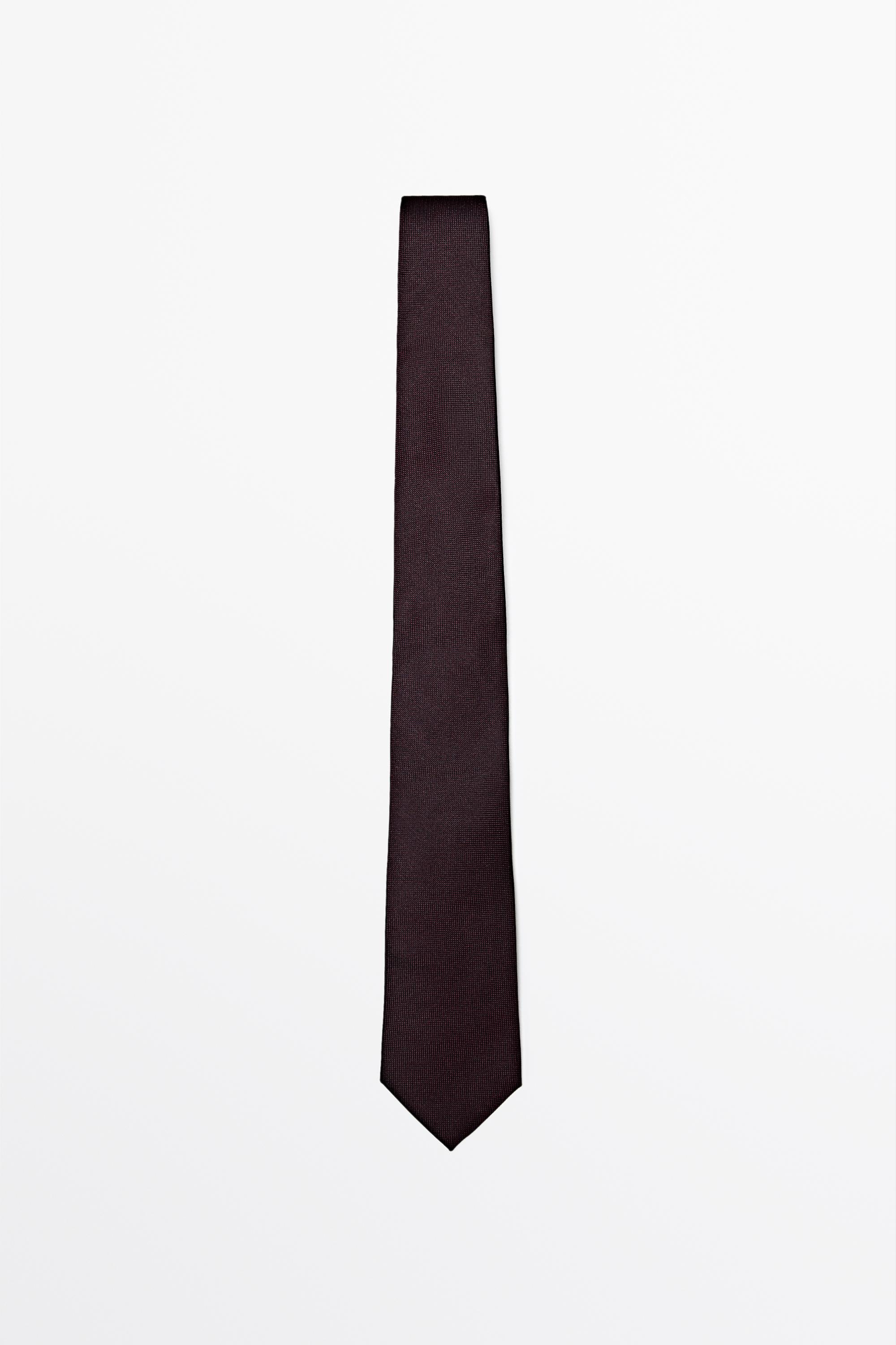 100% silk textured tie — BURGUNDY