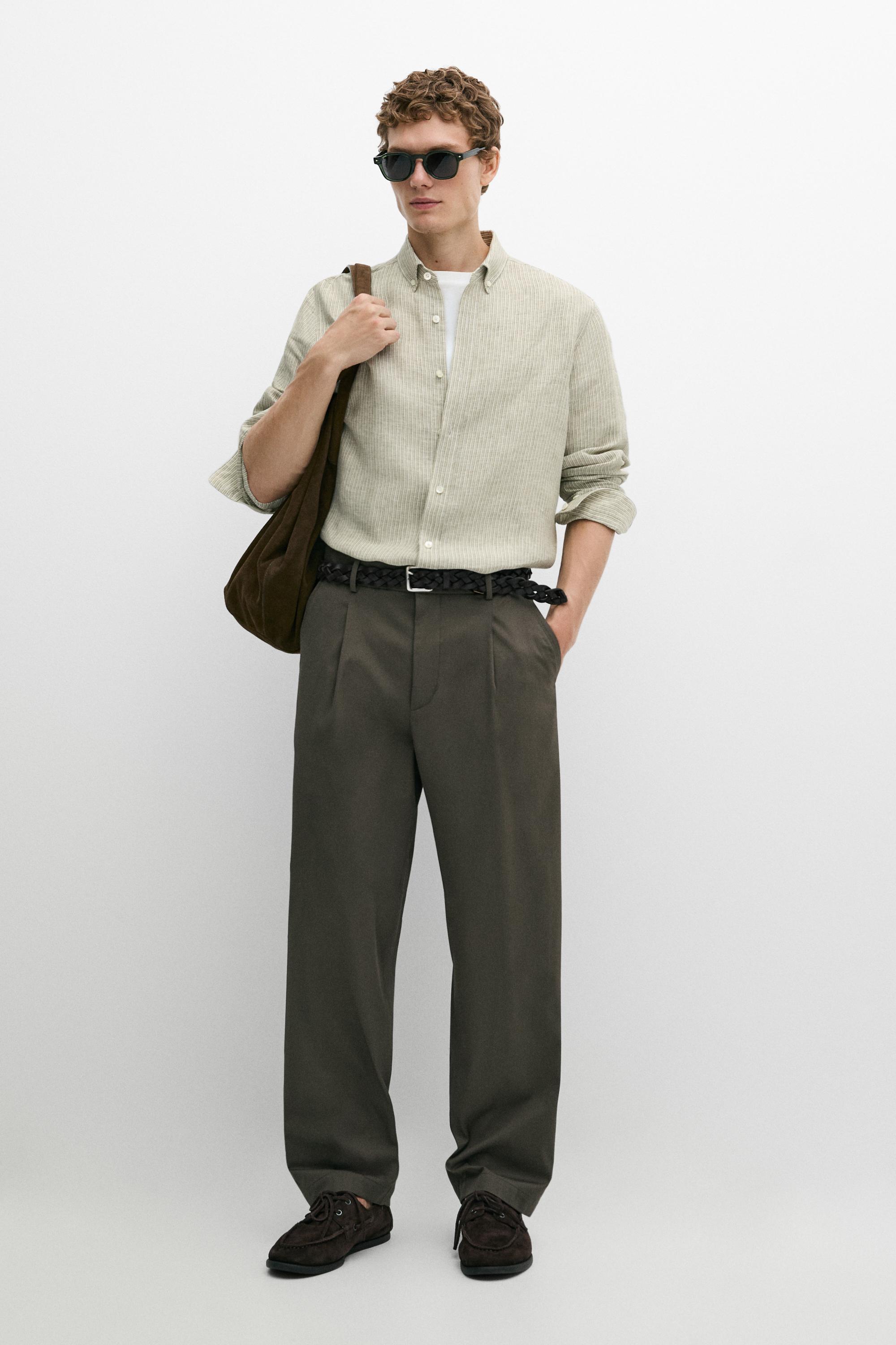 Flowing pants with darts — KHAKI