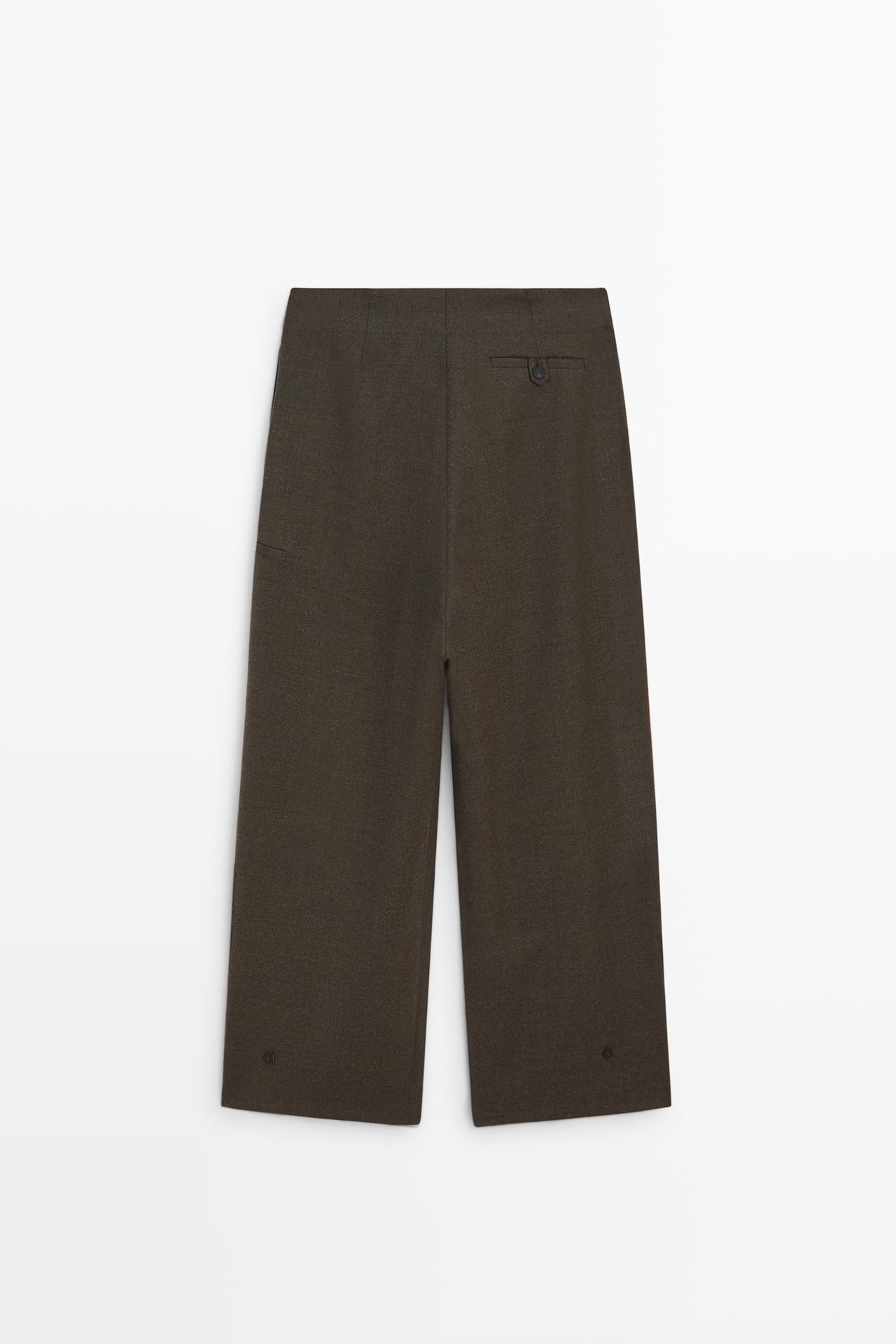 Suede flannel cargo pants — MOLE BROWN