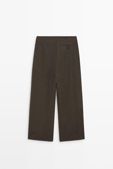 Suede flannel cargo pants — MOLE BROWN 6