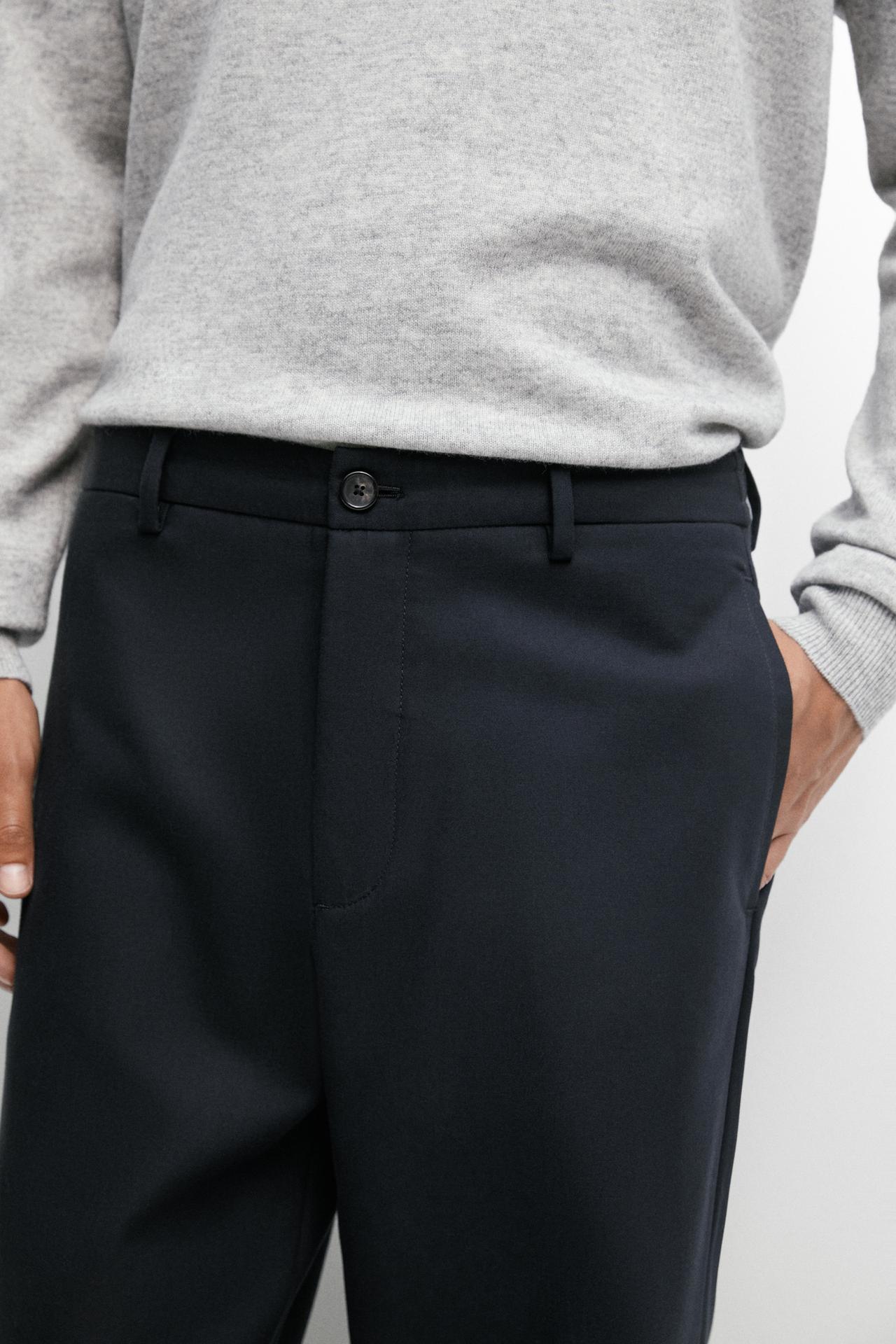 100% cotton pants with elasticated waistband — NAVY BLUE