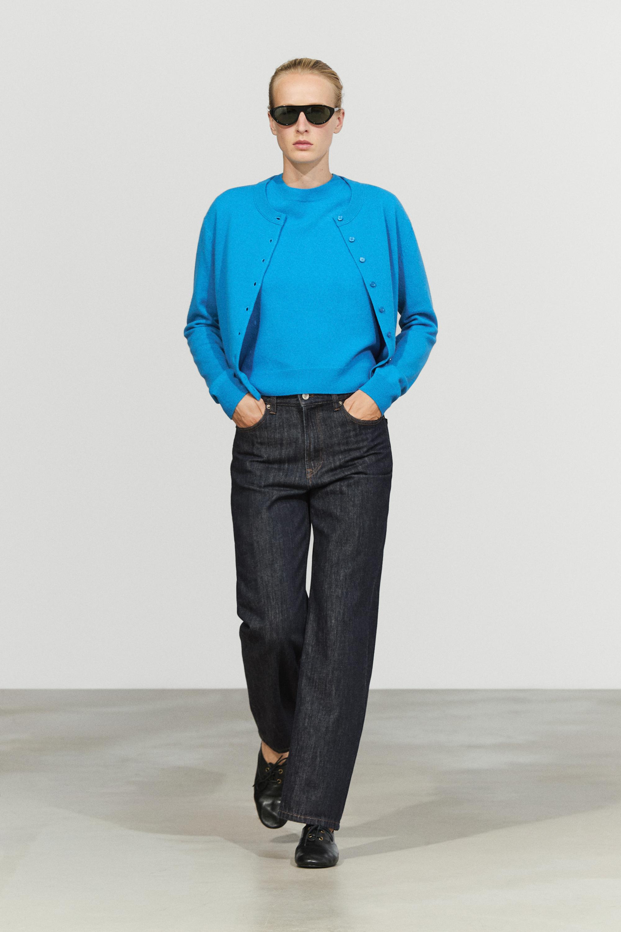 Wool blend short-sleeve knit sweater