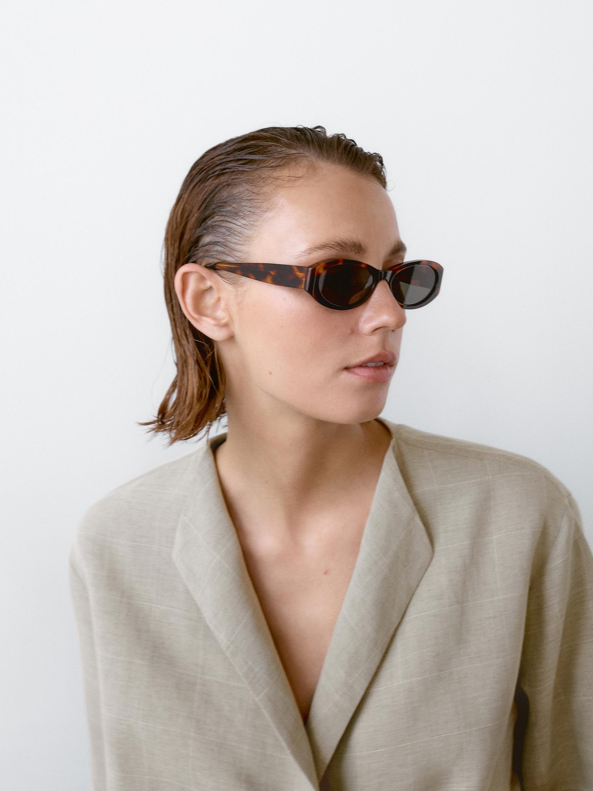 Kimono Estampado Cuadros Con Lino - Beige - M - Massimo Dutti - Mujer
